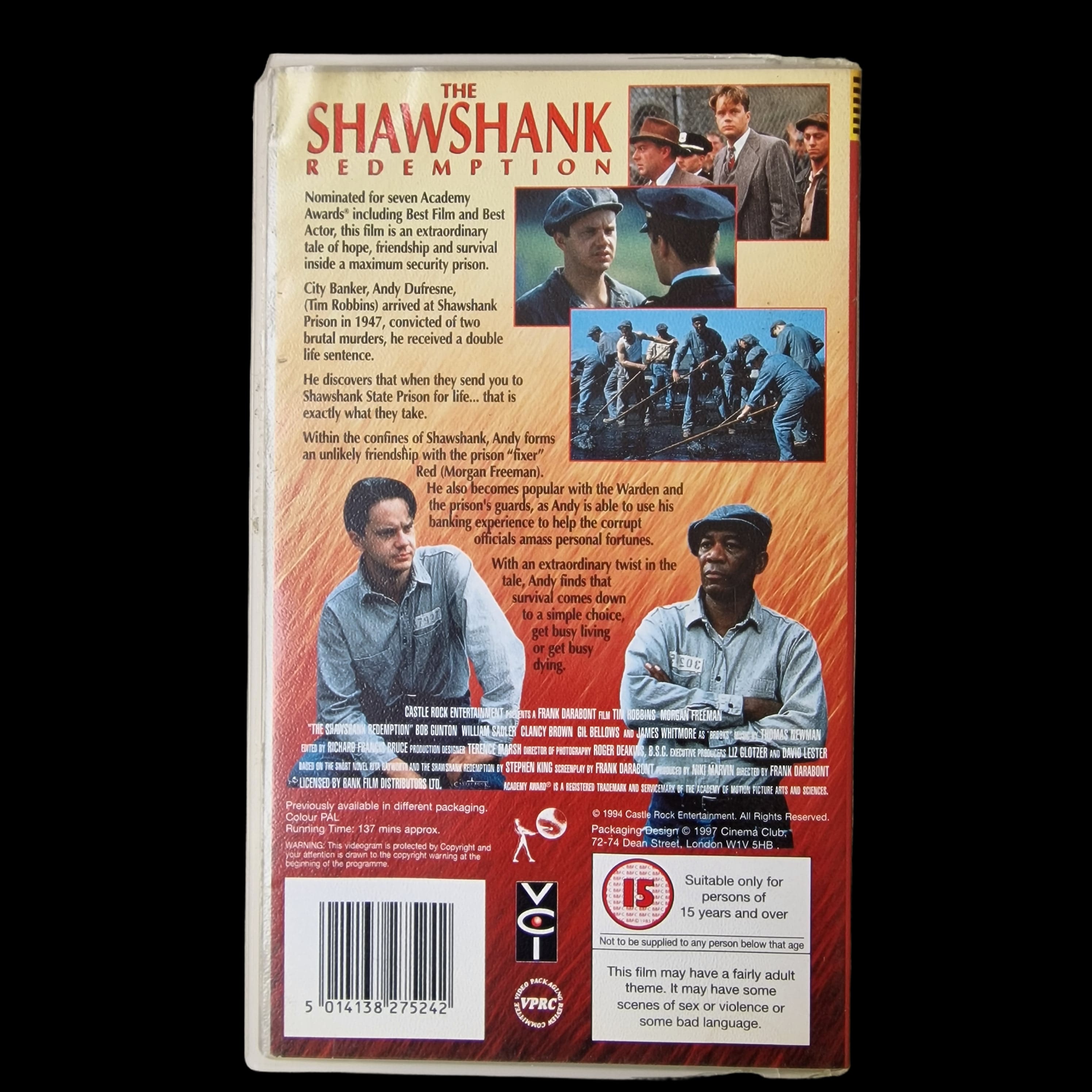 Vintage The Shawshank Redemption Vhs Cassette Movie Drama