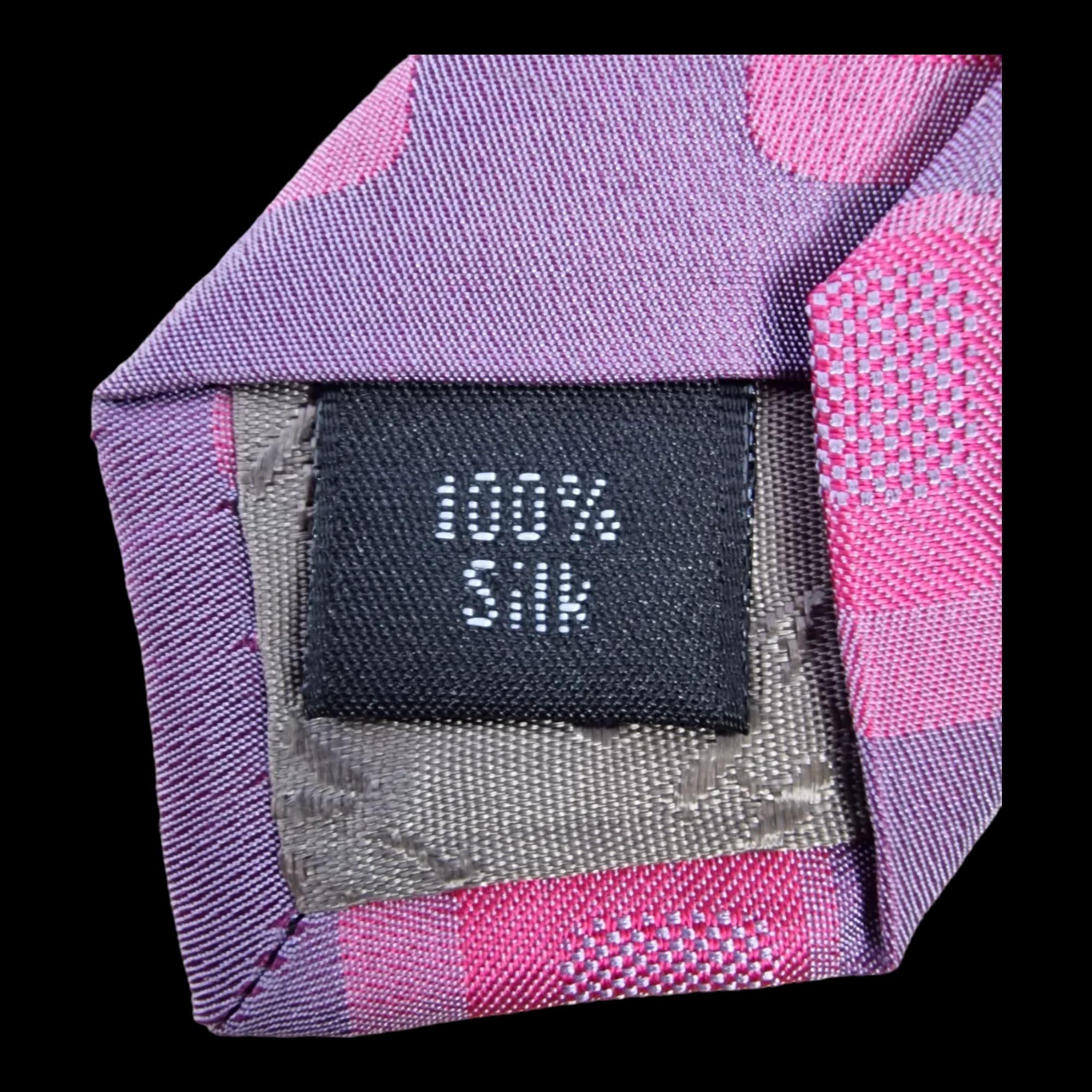 Vintage Silk Geometric Purple And Pink Necktie - Ties