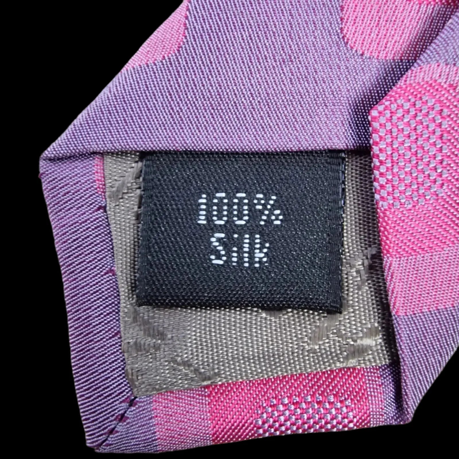 Vintage Silk Geometric Purple And Pink Necktie - Ties