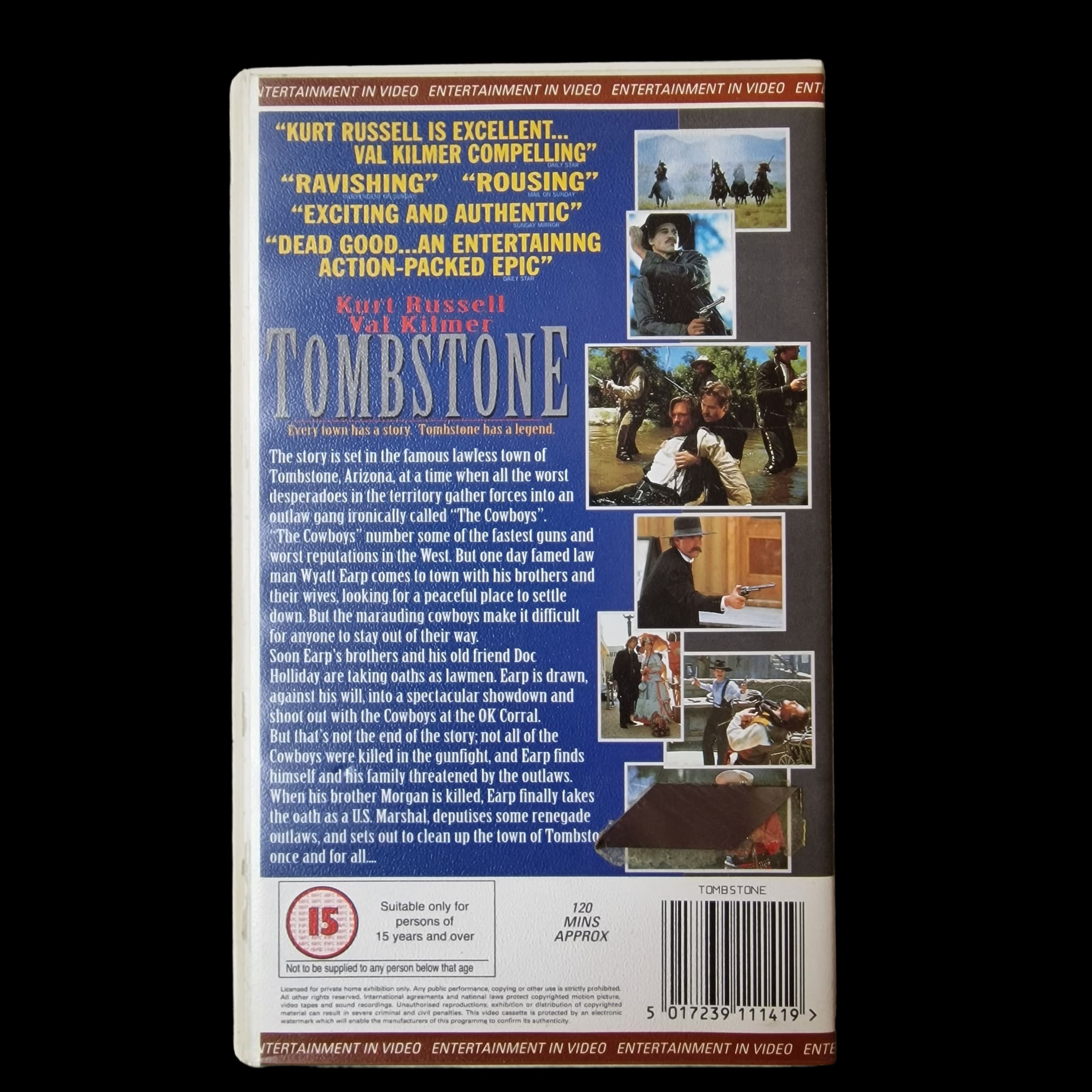 Vintage Tombstone Vhs Cassette Movie - VHS - Entertainment