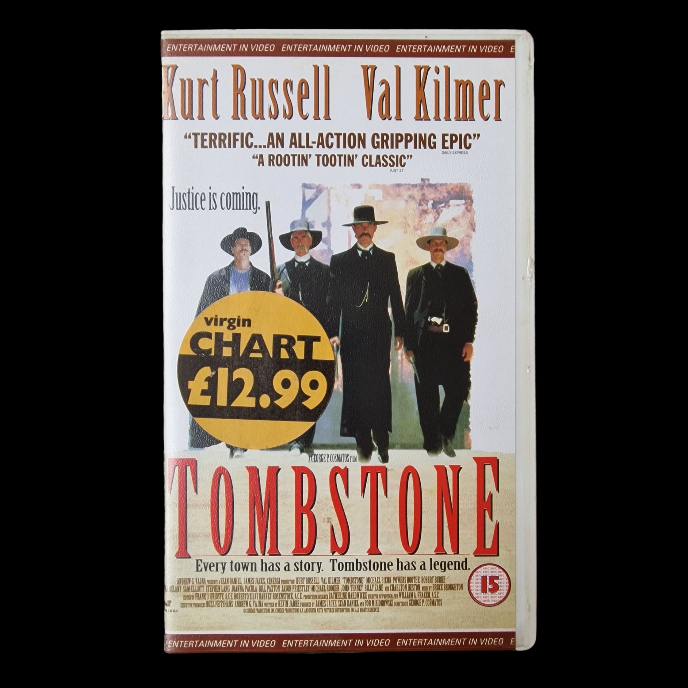 Vintage Tombstone Vhs Cassette Movie - VHS - Entertainment