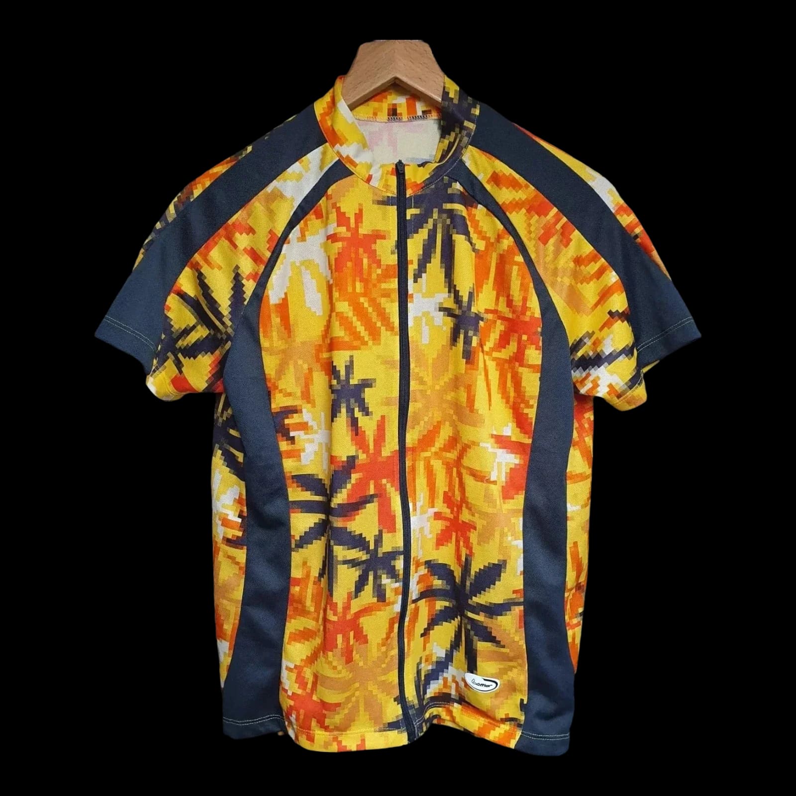 Vintage Zip Up Palm Trees Cycling Top UK XL - Sportswear