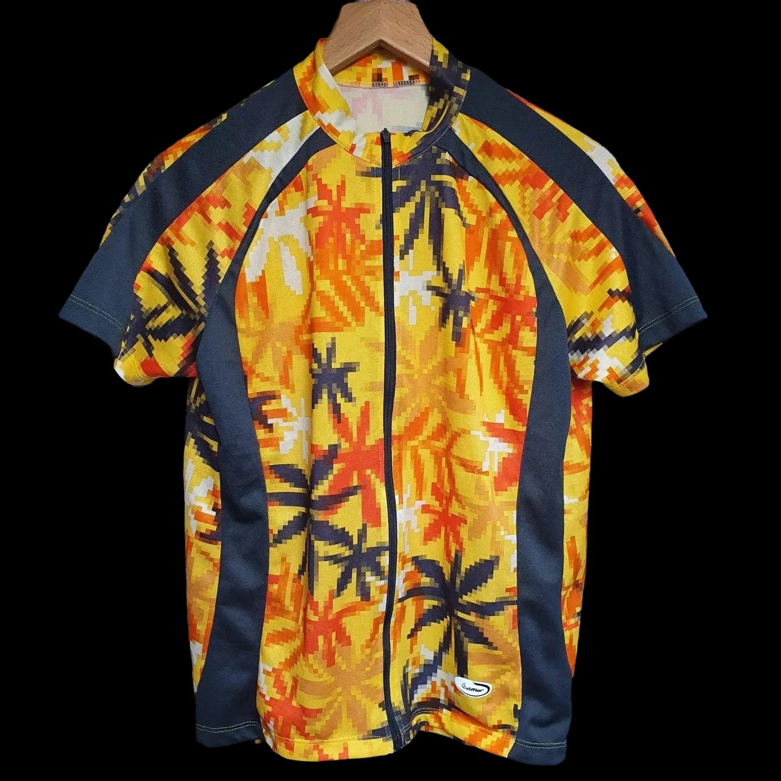 Vintage Zip Up Palm Trees Cycling Top Uk Xl - Sportswear