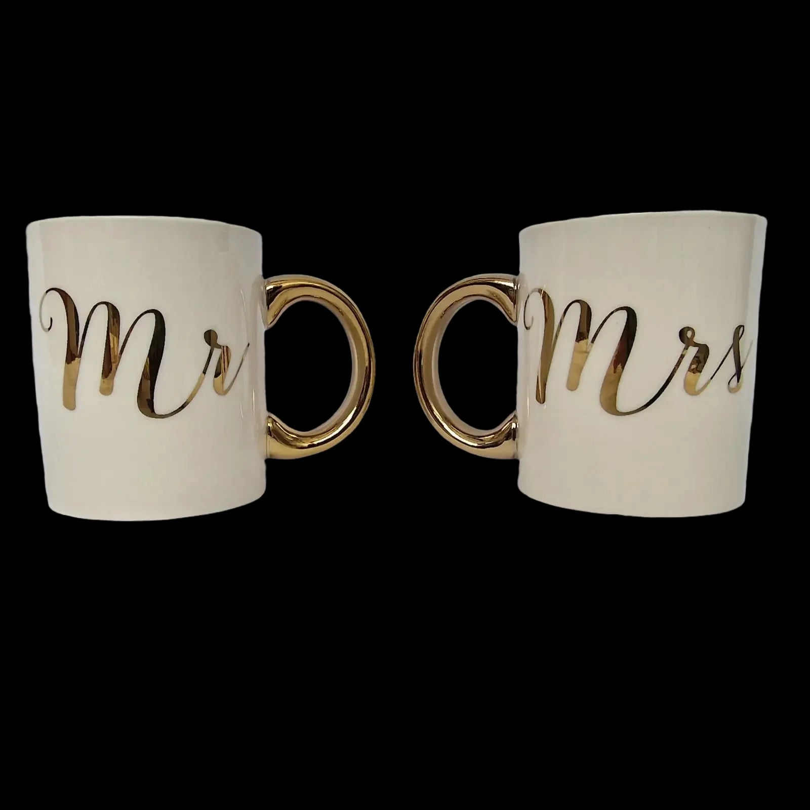 White And Gold Mr Mrs Mugs - Mug - Sass & Belle - 2 - 3029
