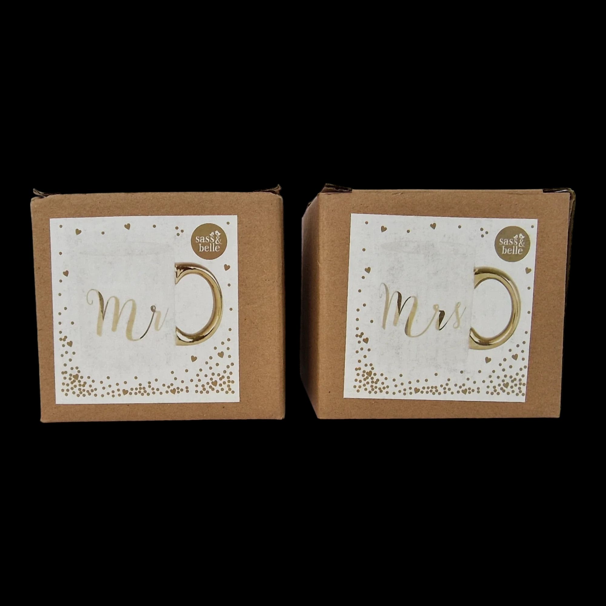 White And Gold Mr Mrs Mugs - Mug - Sass & Belle - 6 - 3029
