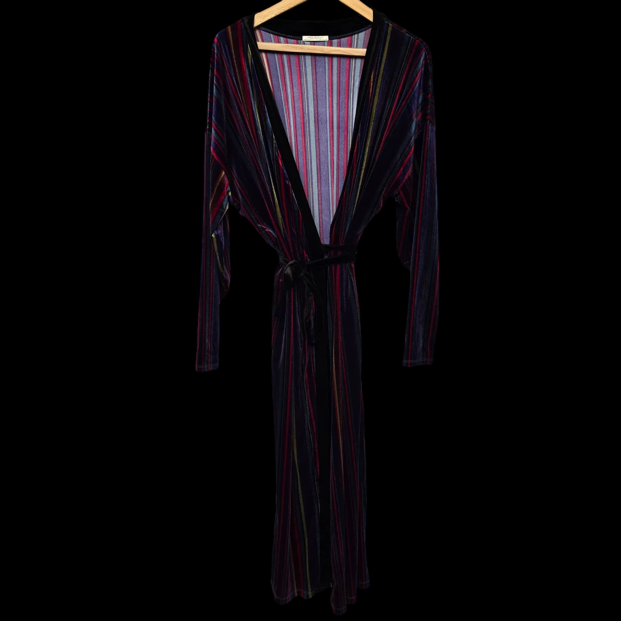 Women Zara Multicoloured Stripe Kimono Wrap Dress UK Small