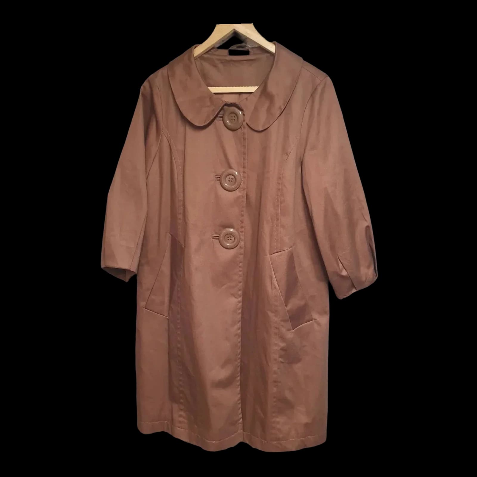 Womens Atmosphere Brown Coat With Giant Buttons UK 12