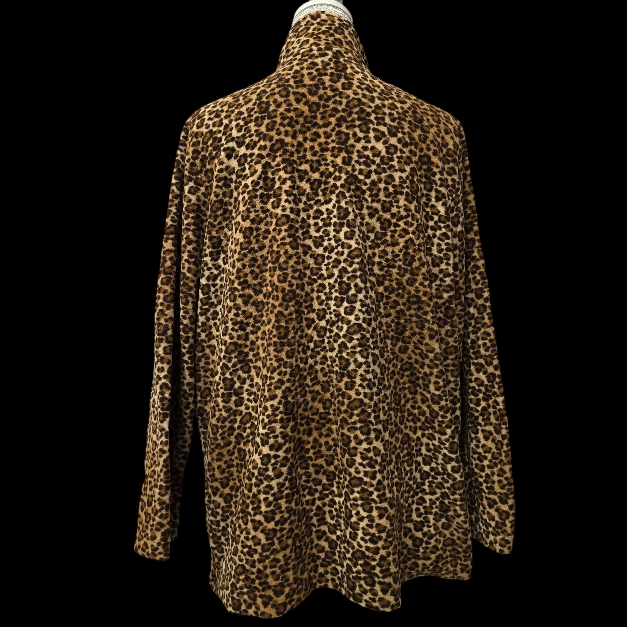 Womens Black Brown Thin Animal Print Jacket UK XL