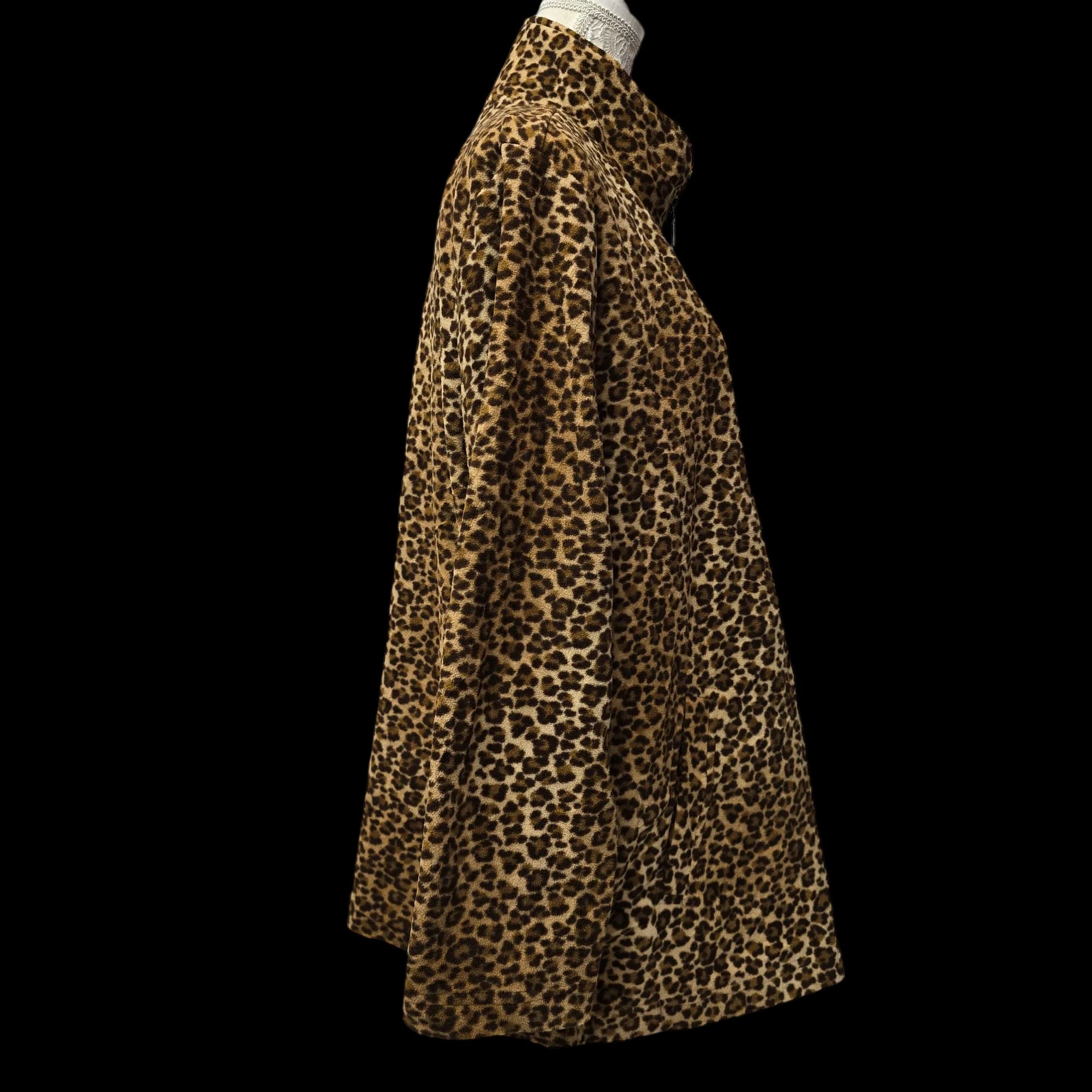 Womens Black Brown Thin Animal Print Jacket UK XL