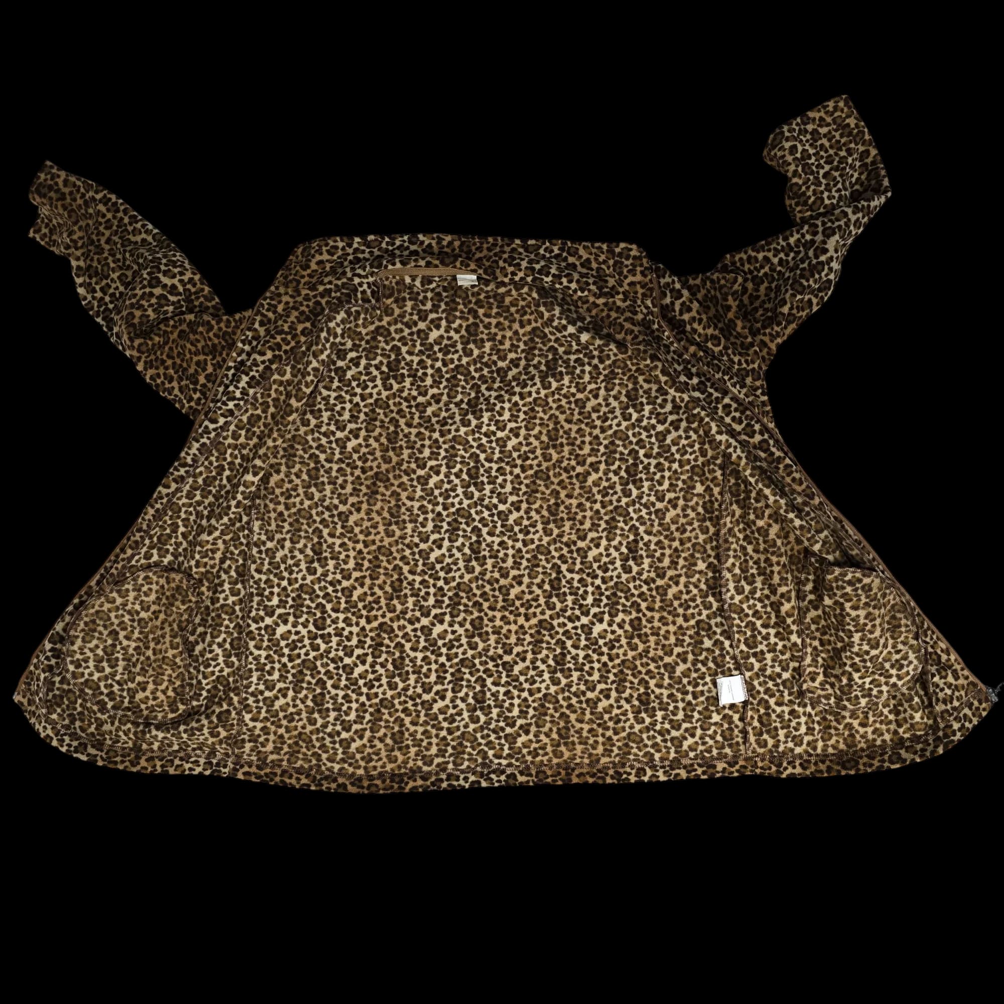 Womens Black Brown Thin Animal Print Jacket UK XL