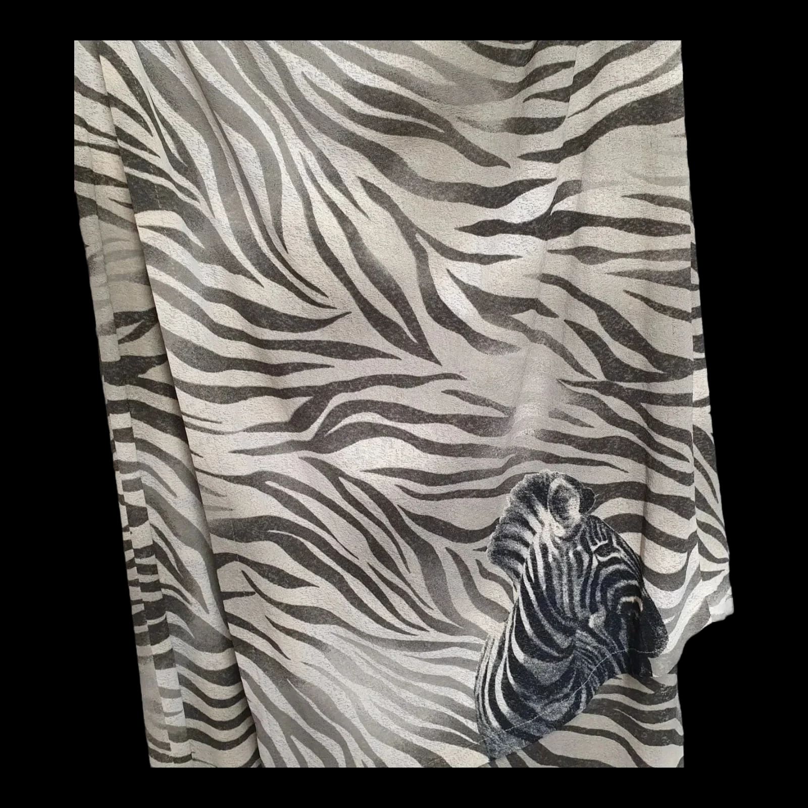 Womens Black Monari Zebra Animal Print Wrap Skirt UK Large