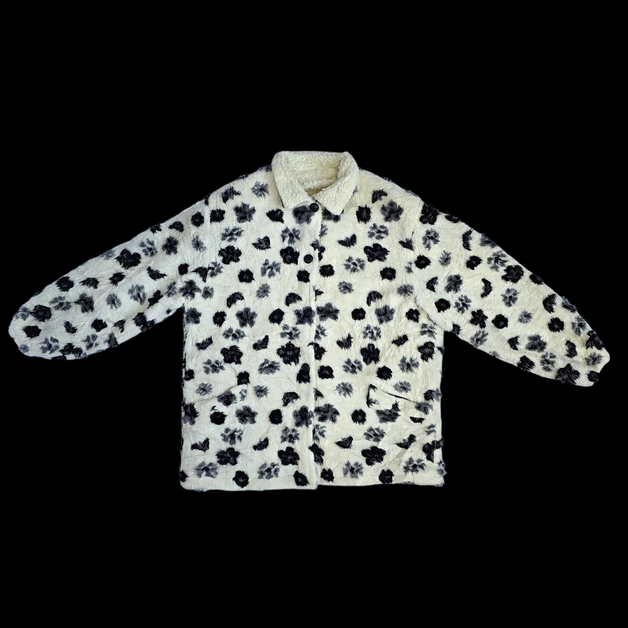 Women’s Black White Animal Print Jacket UK 3XL - Coat