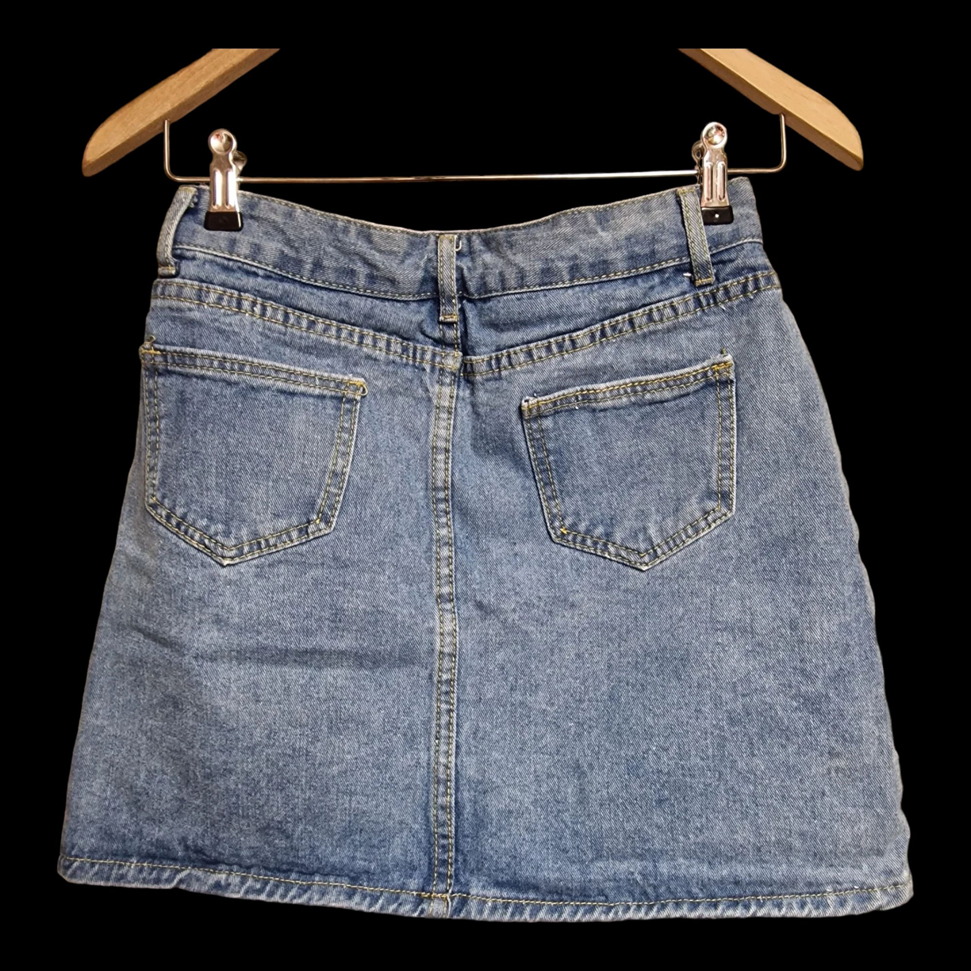 Womens Blue Denim Mini Skirt UK Small - Skirts - Unbranded