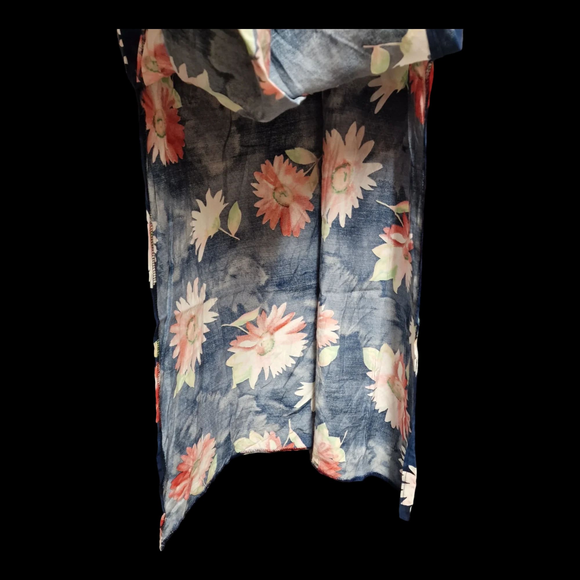 Womens Blue Floral Vintage Sleeveless Summer Dress UK 12