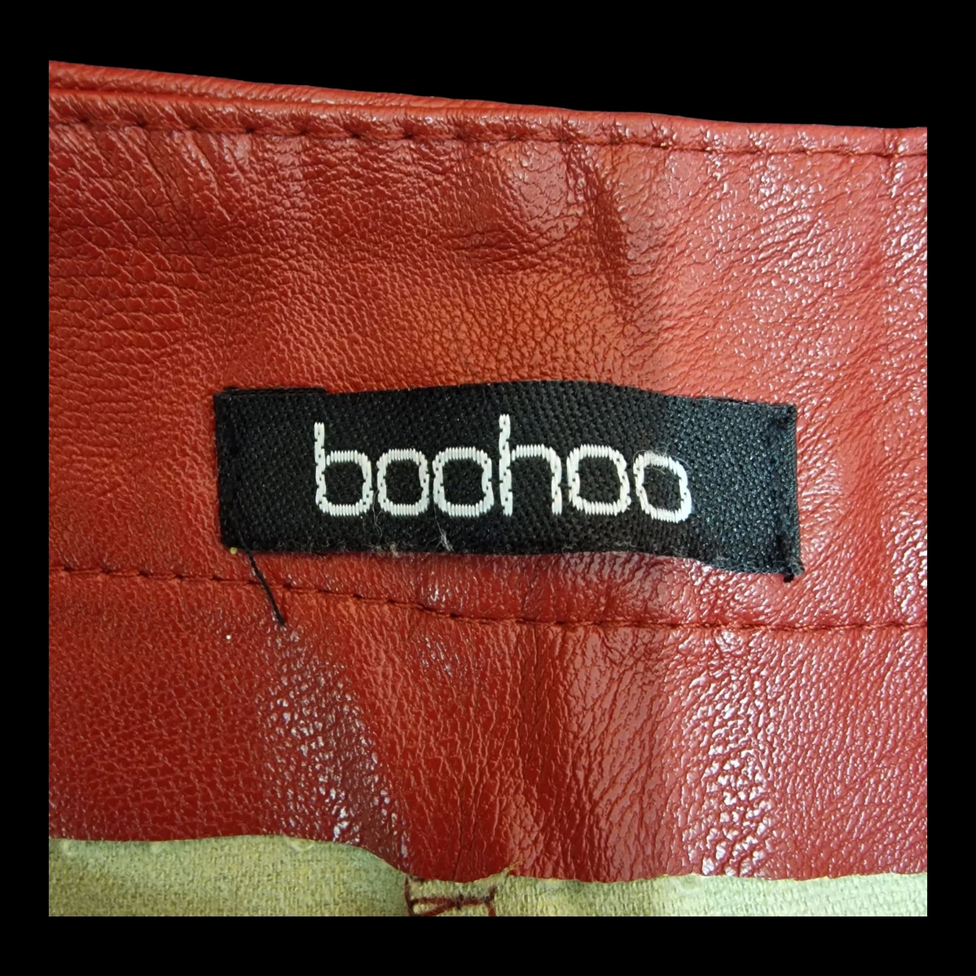 Womens Boohoo Red Faux Leather Mini Skirt UK 8 - Skirts - 4
