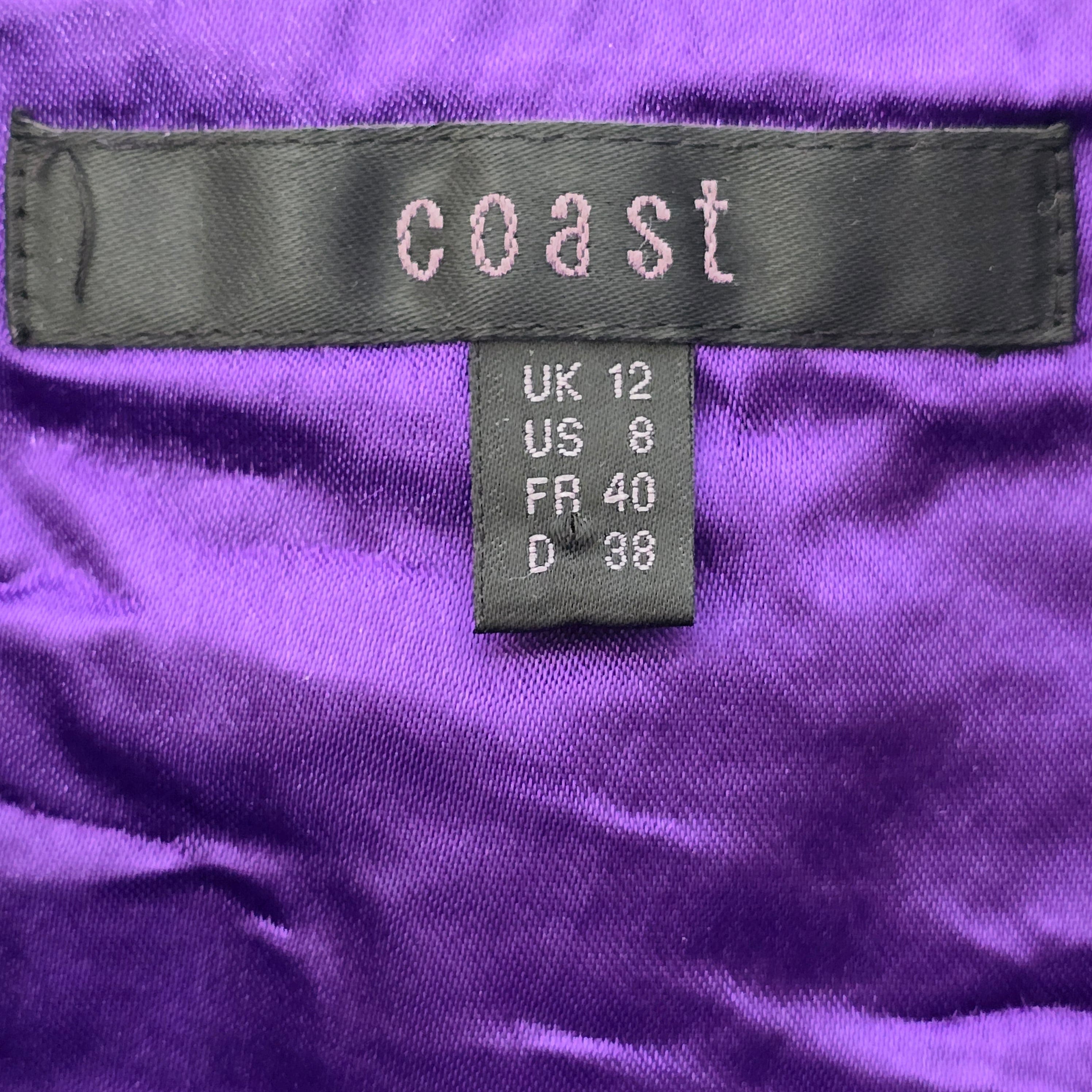 Womens Coast Purple Chiffon Mini Dress UK 12 - Dresses - 8