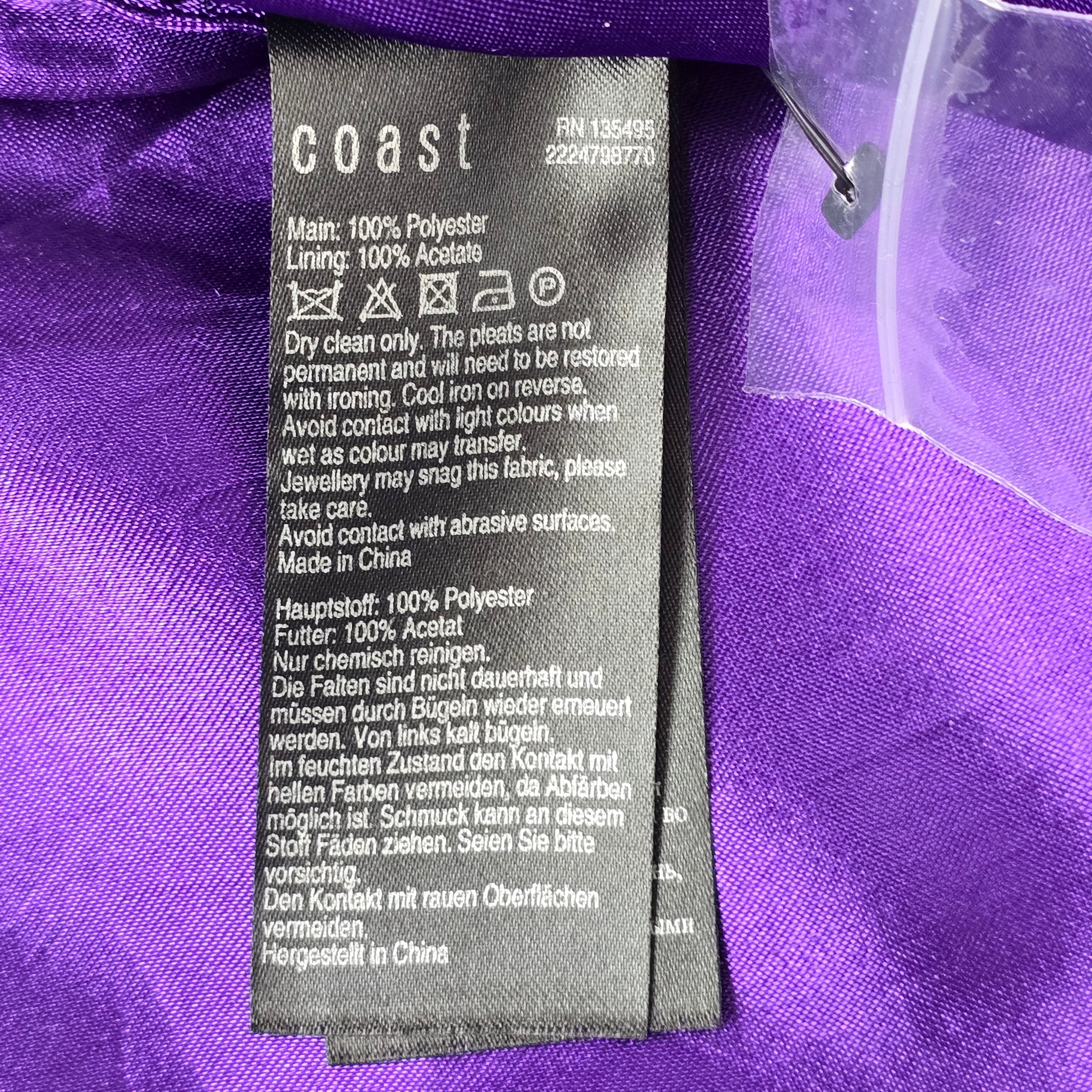 Womens Coast Purple Chiffon Mini Dress UK 12 - Dresses - 9