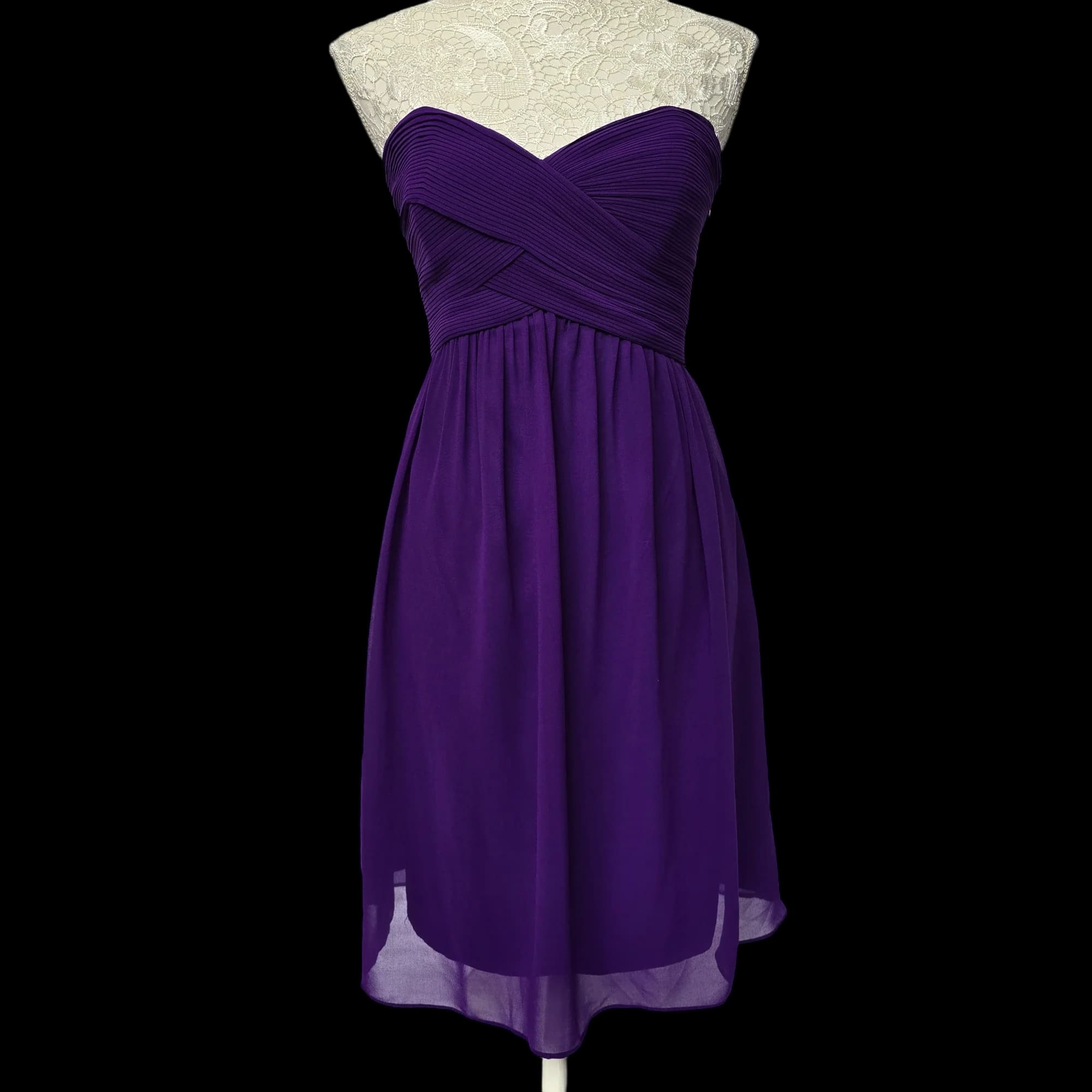 Womens Coast Purple Chiffon Mini Dress UK 12 - Dresses - 1