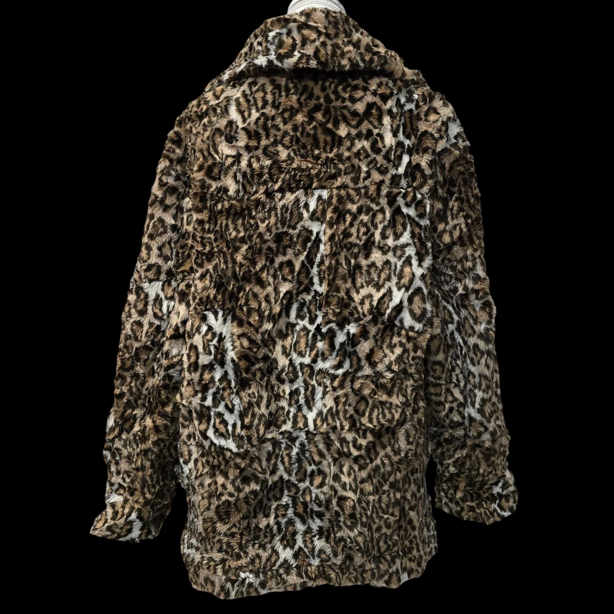 Womens Cristin By Fashion Black Brown Animal Print Jacket