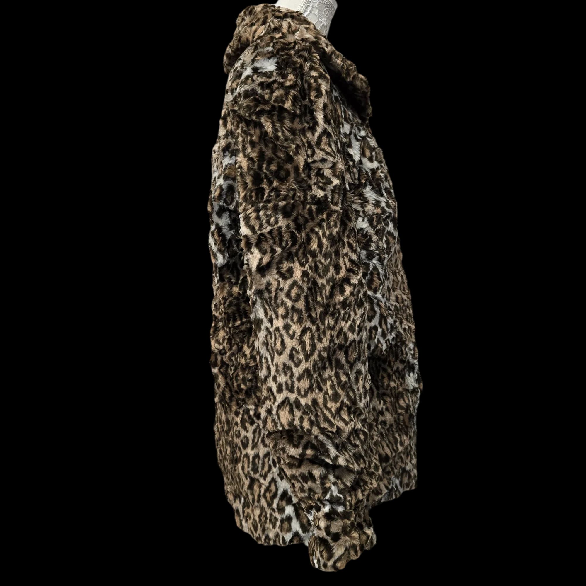 Womens Cristin By Fashion Black Brown Animal Print Jacket