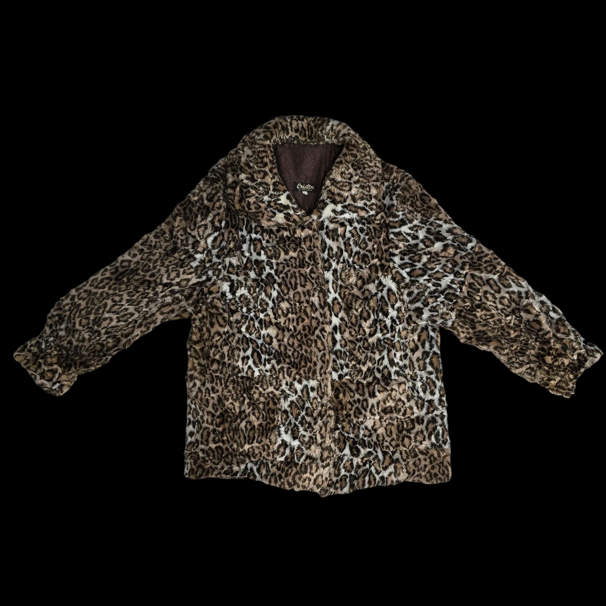 Womens Cristin By Fashion Black Brown Animal Print Jacket