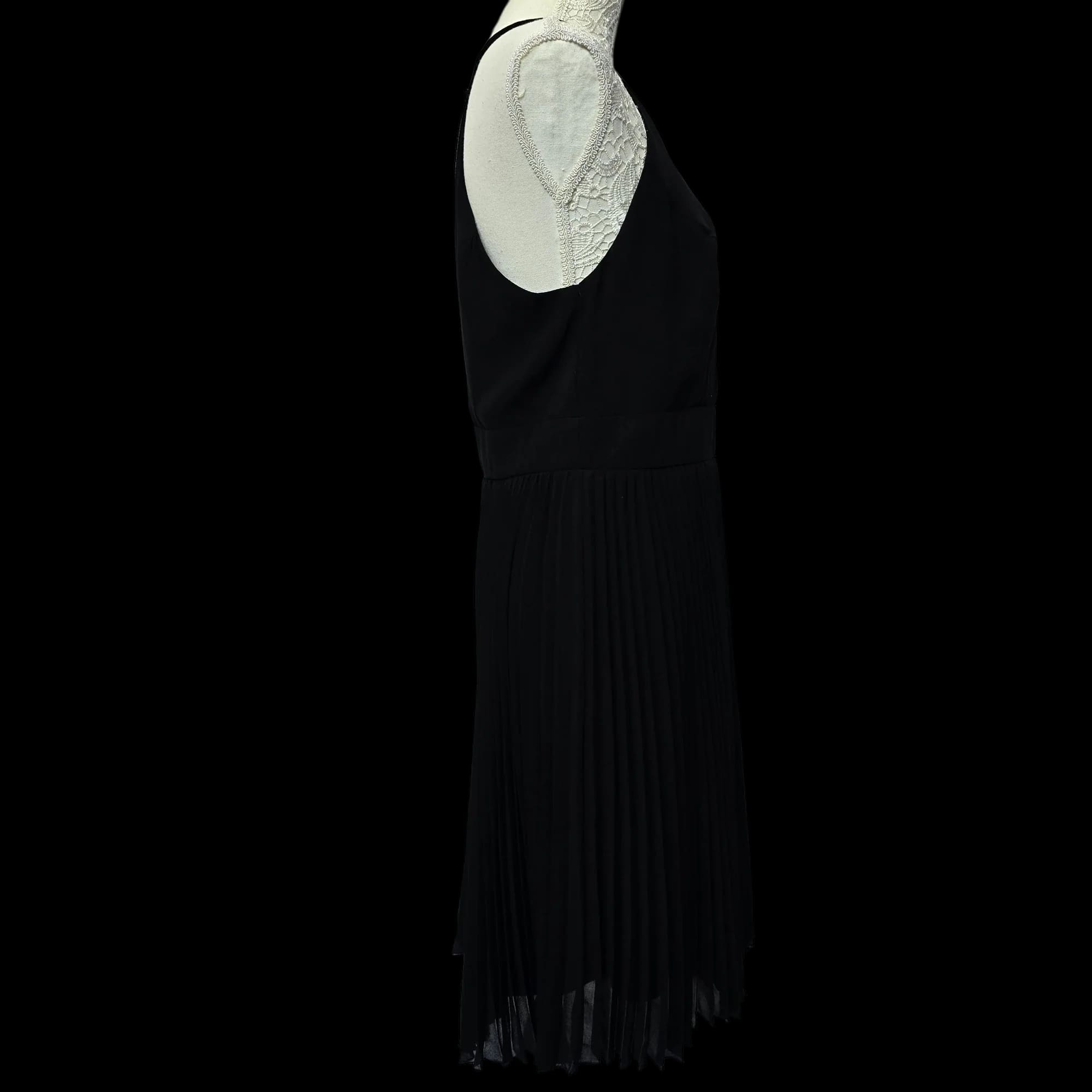 Women’s Debenhams Black Pleated A-Line Dress UK 14
