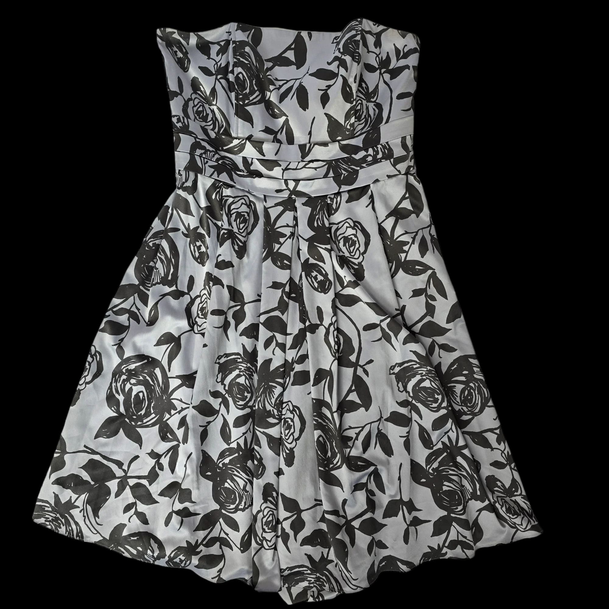 Women’s Definitions Silver Floral Fit And Flare Dress UK