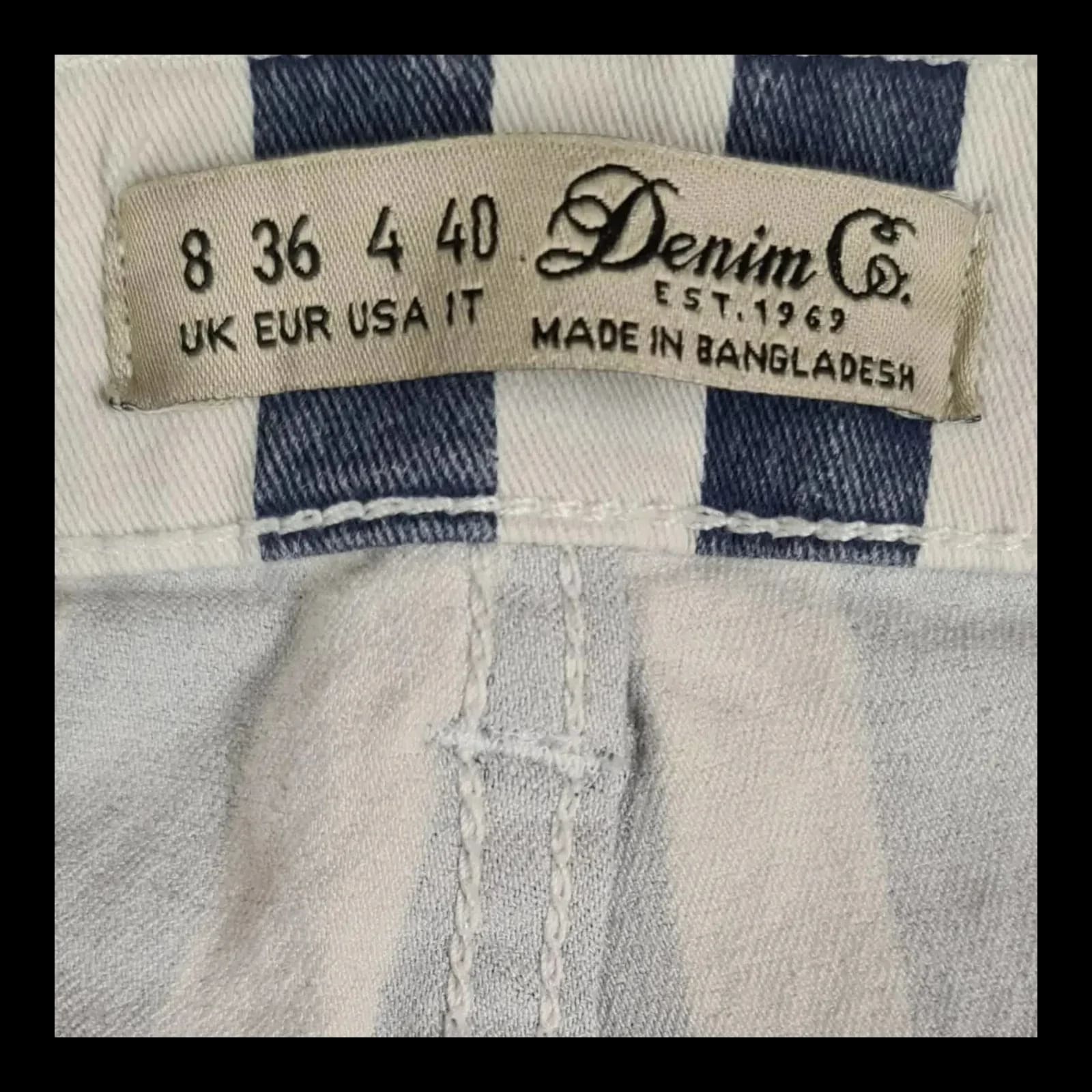Womens Denim Co Blue White Striped Shorts UK 8 - & Co. - 3