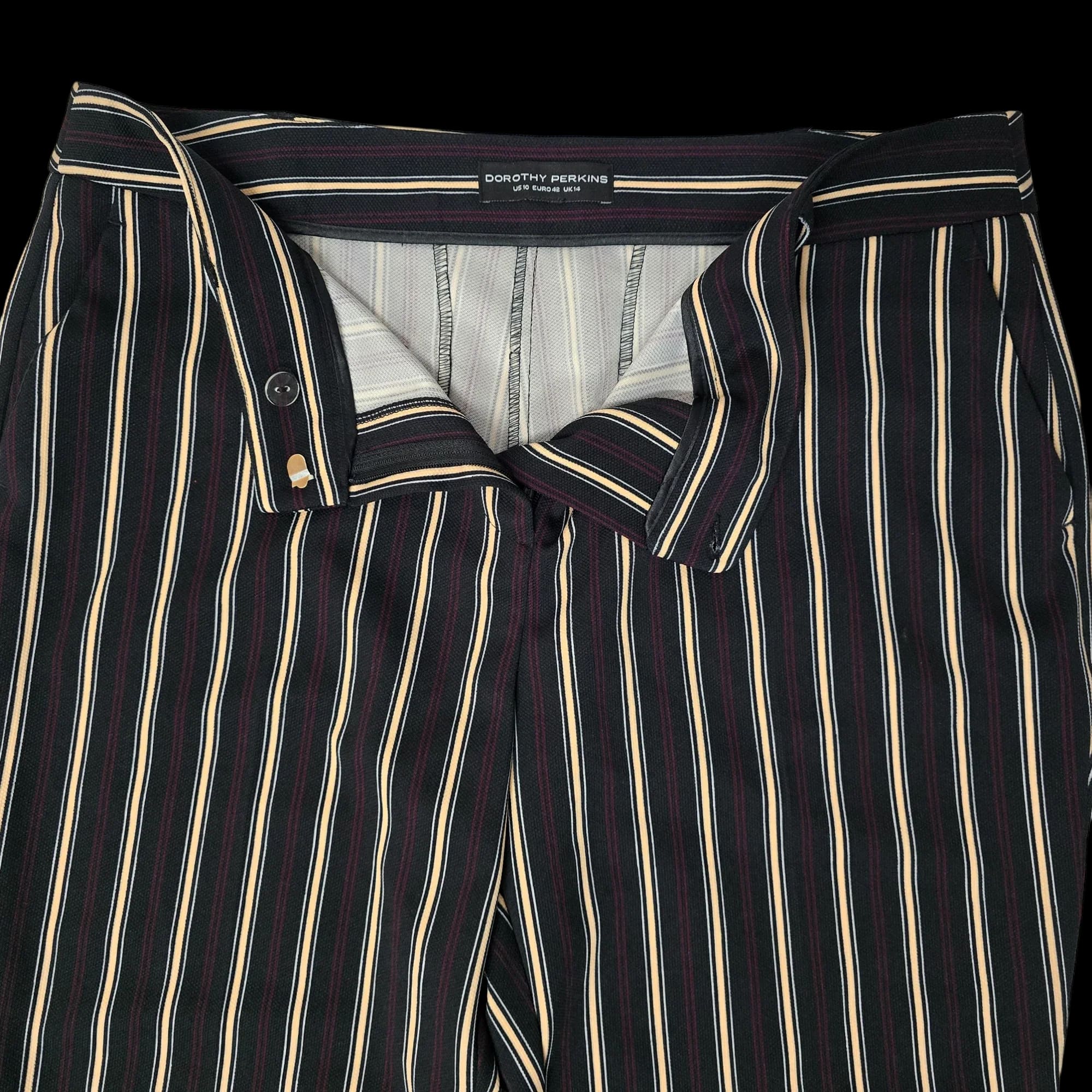 Womens Dorothy Perkins Multi Striped Trousers UK 14 - 6