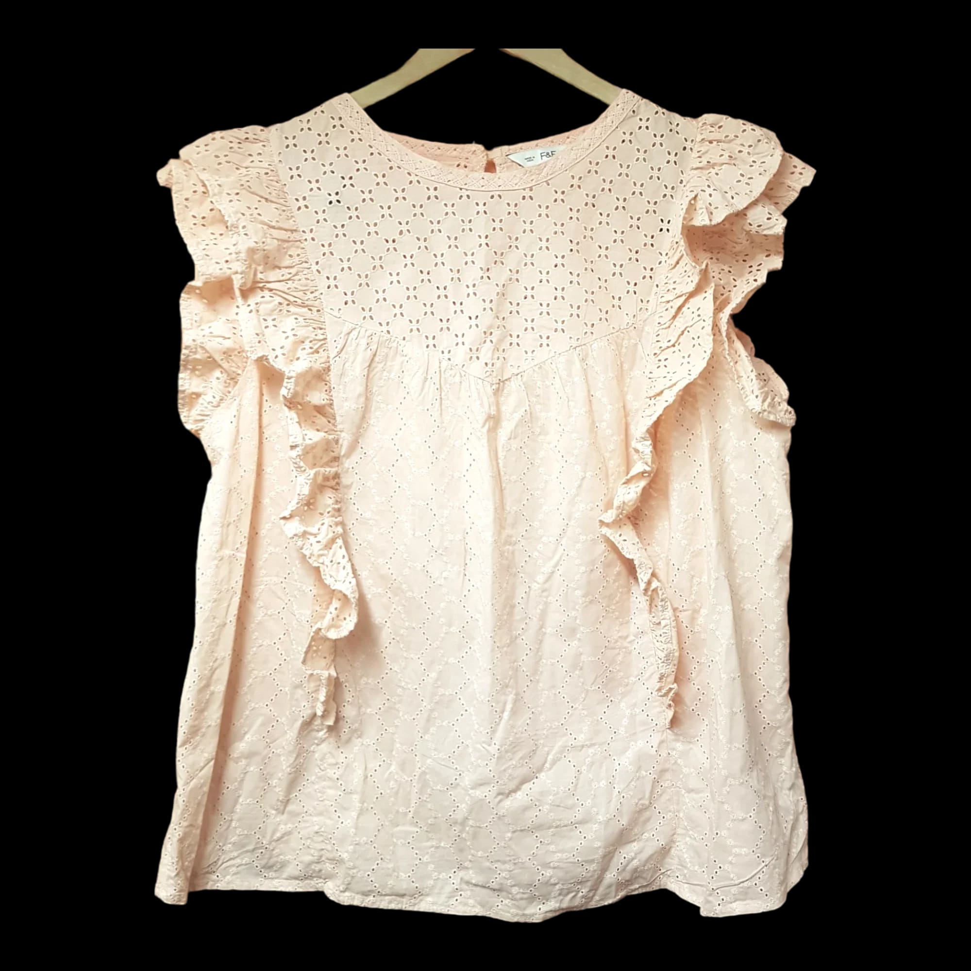 Womens F&F Pink Frill Top UK 20 - 2 - 1535