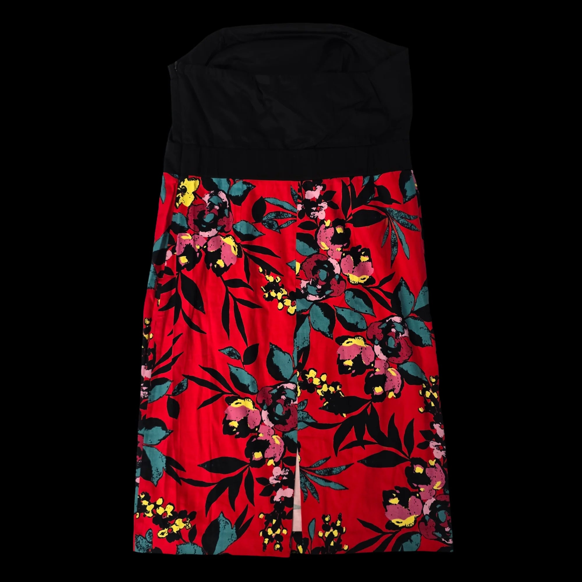Womens So Fabulous Red Black Floral Midi Dress UK 14
