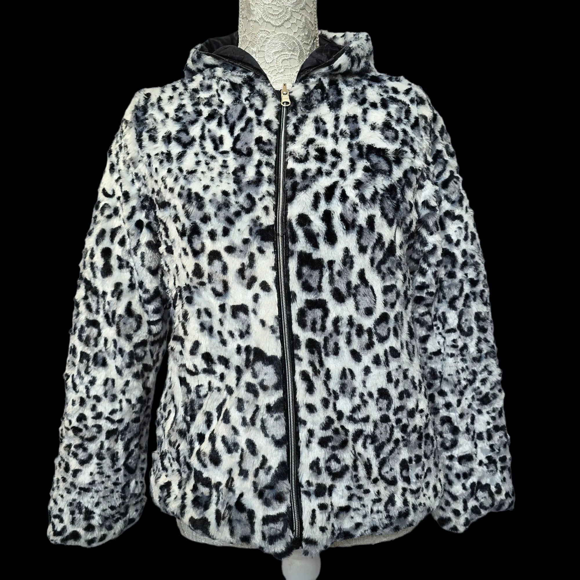 Womens George Black White Animal Print Super Soft Jacket UK