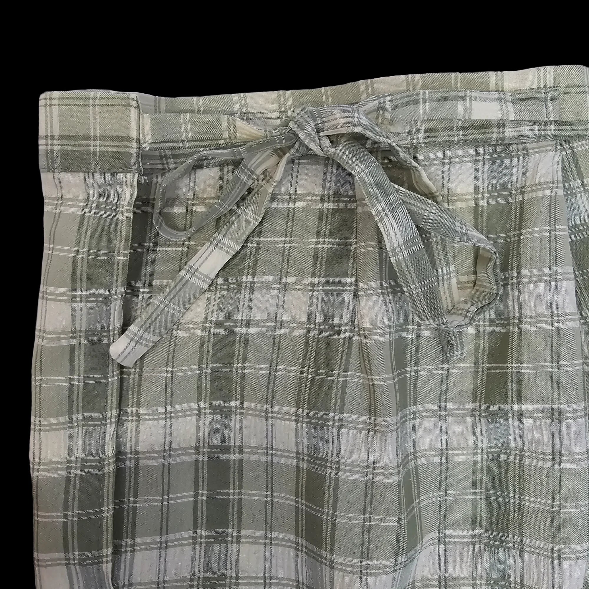 Womens Green White Check Wrap Skirt UK 14 - Skirts