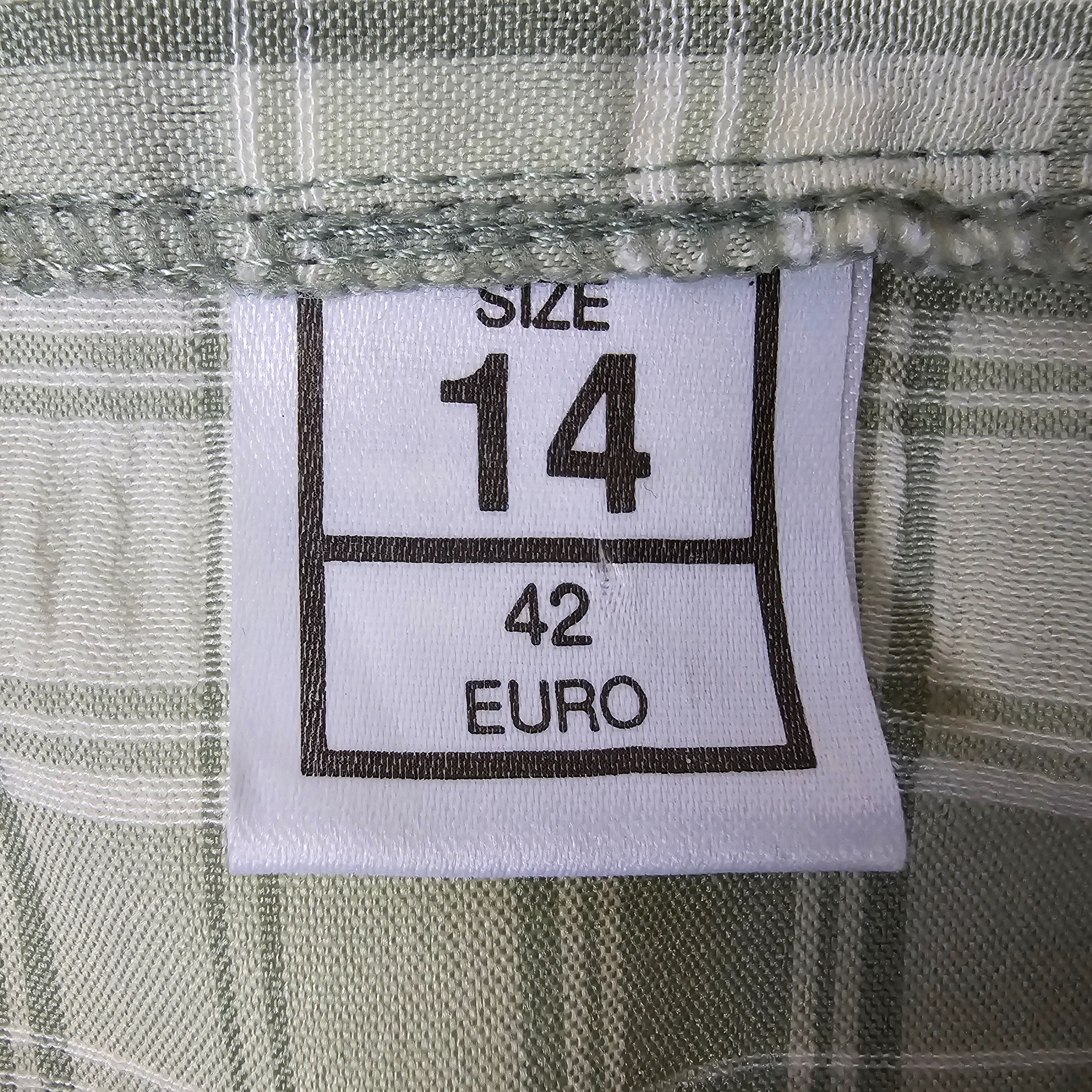 Womens Green White Check Wrap Skirt UK 14 - Skirts