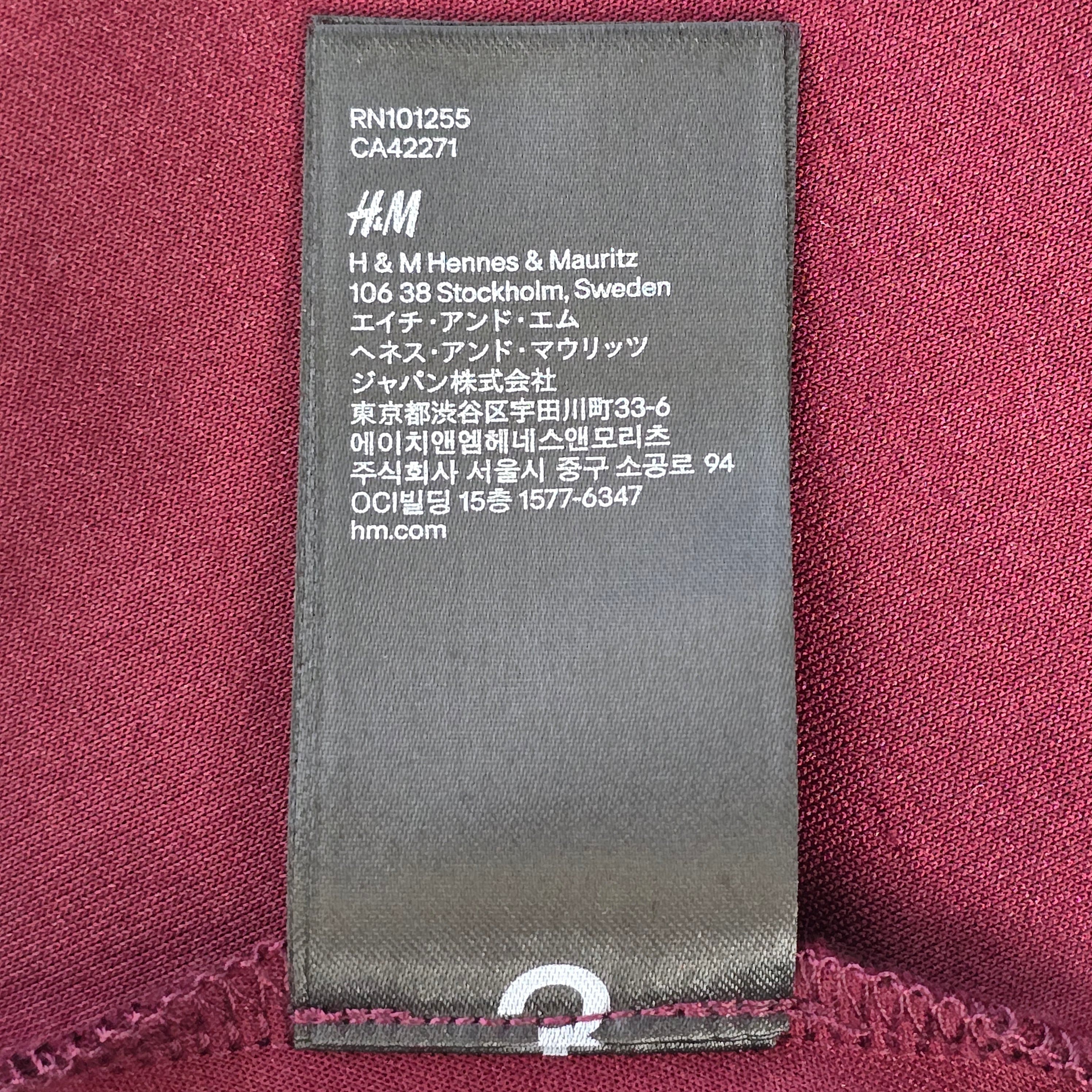 Womens H&M Burgundy Sheer Skater Dress UK 14 - Dresses - 7