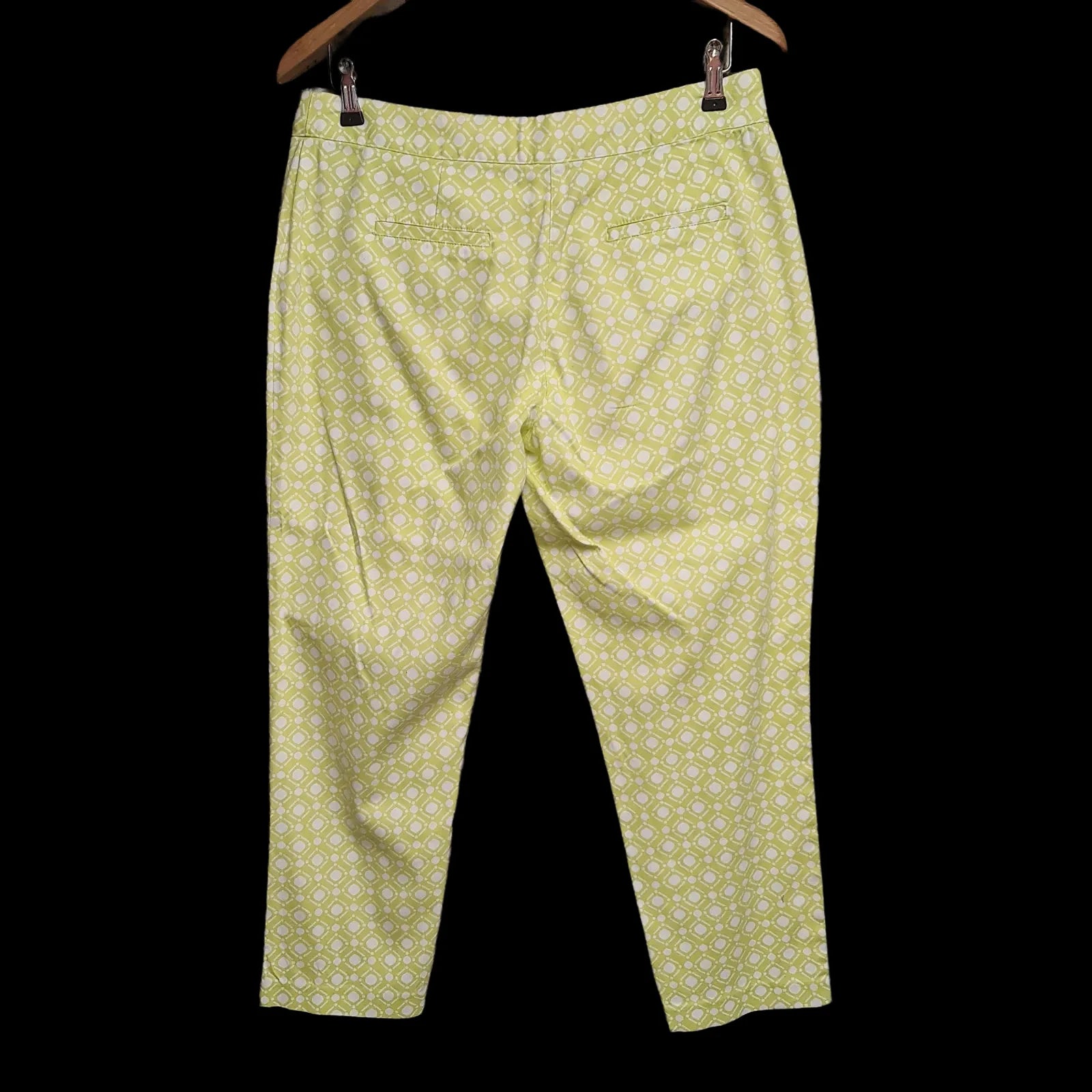 Womens Jasper Conran Lime White Cropped Trousers Uk12 - 2