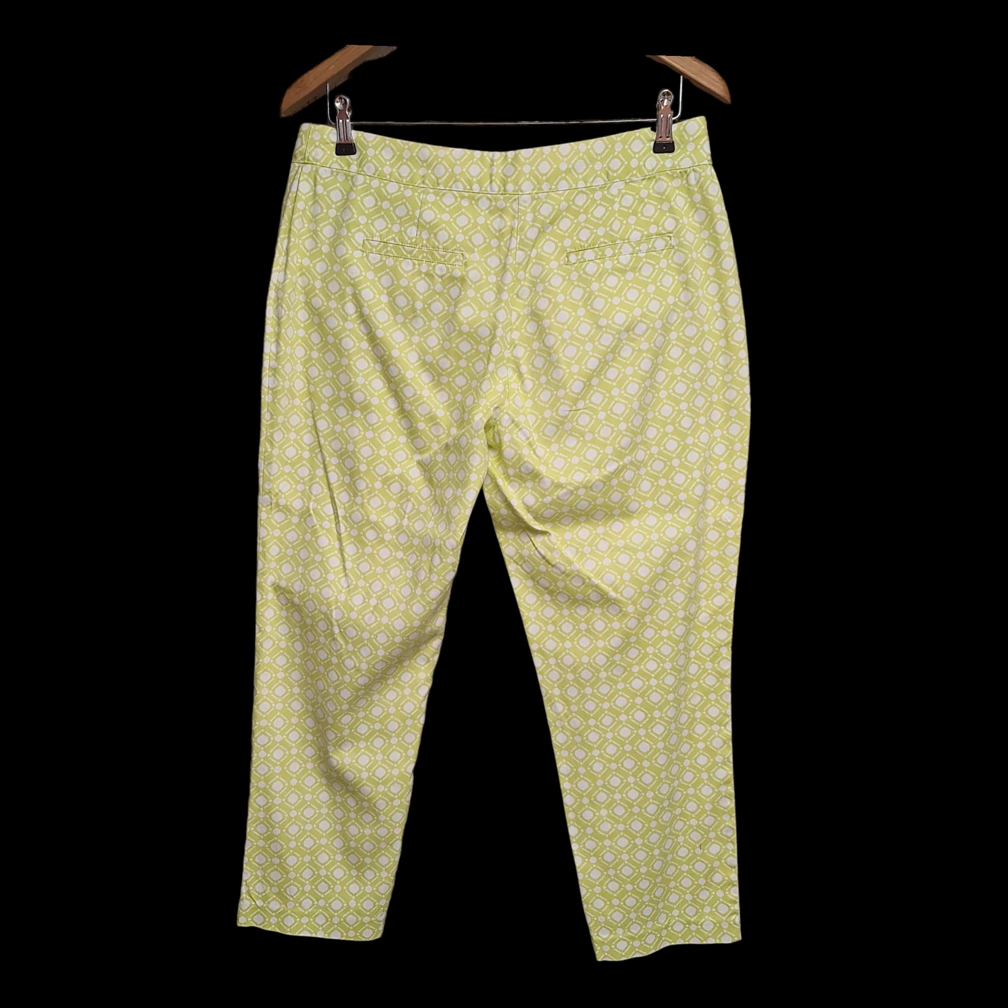 Womens Jasper Conran Lime White Cropped Trousers Uk12 - 2