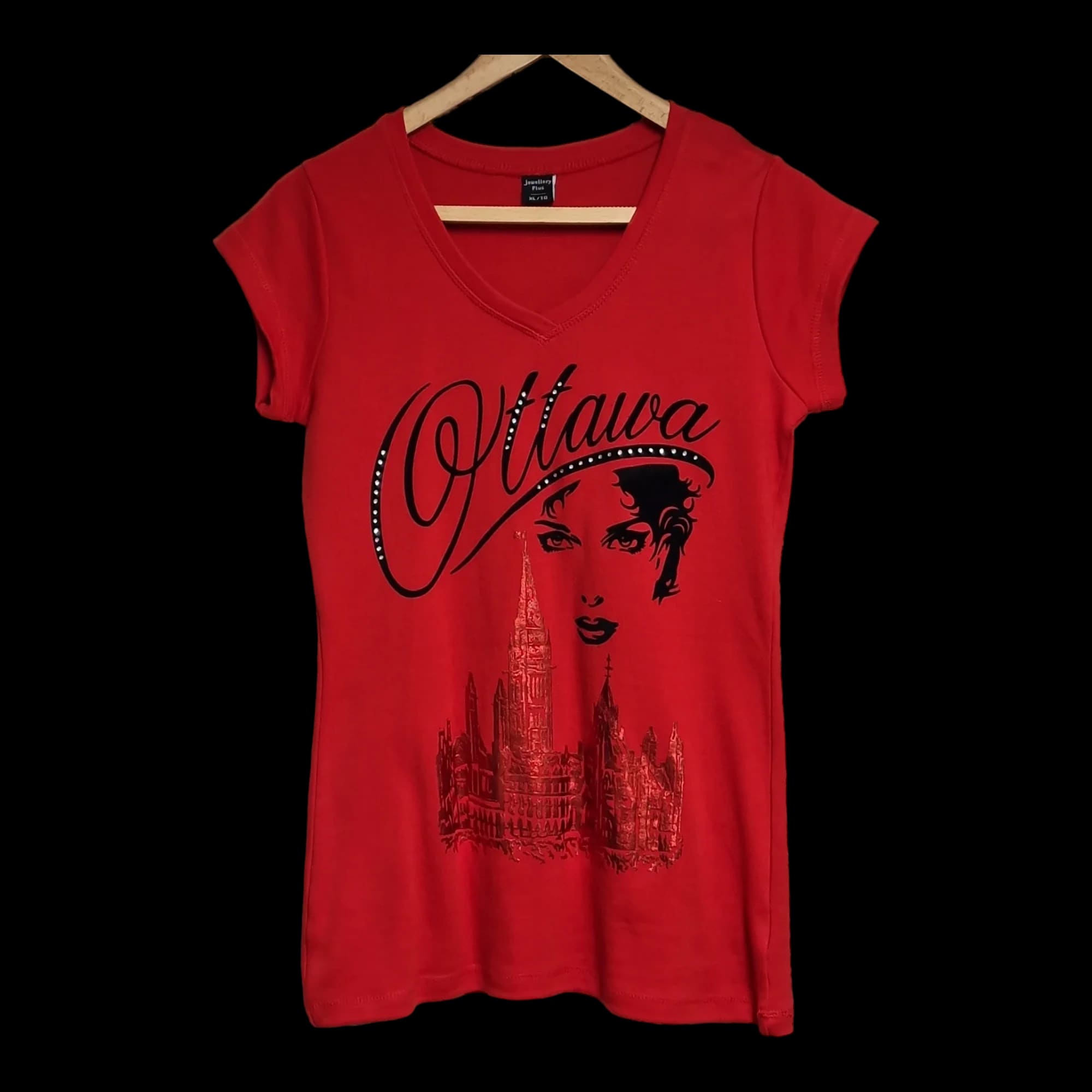 Womens Jewellery Plus Red T-Shirt UK XL - 1 - 771