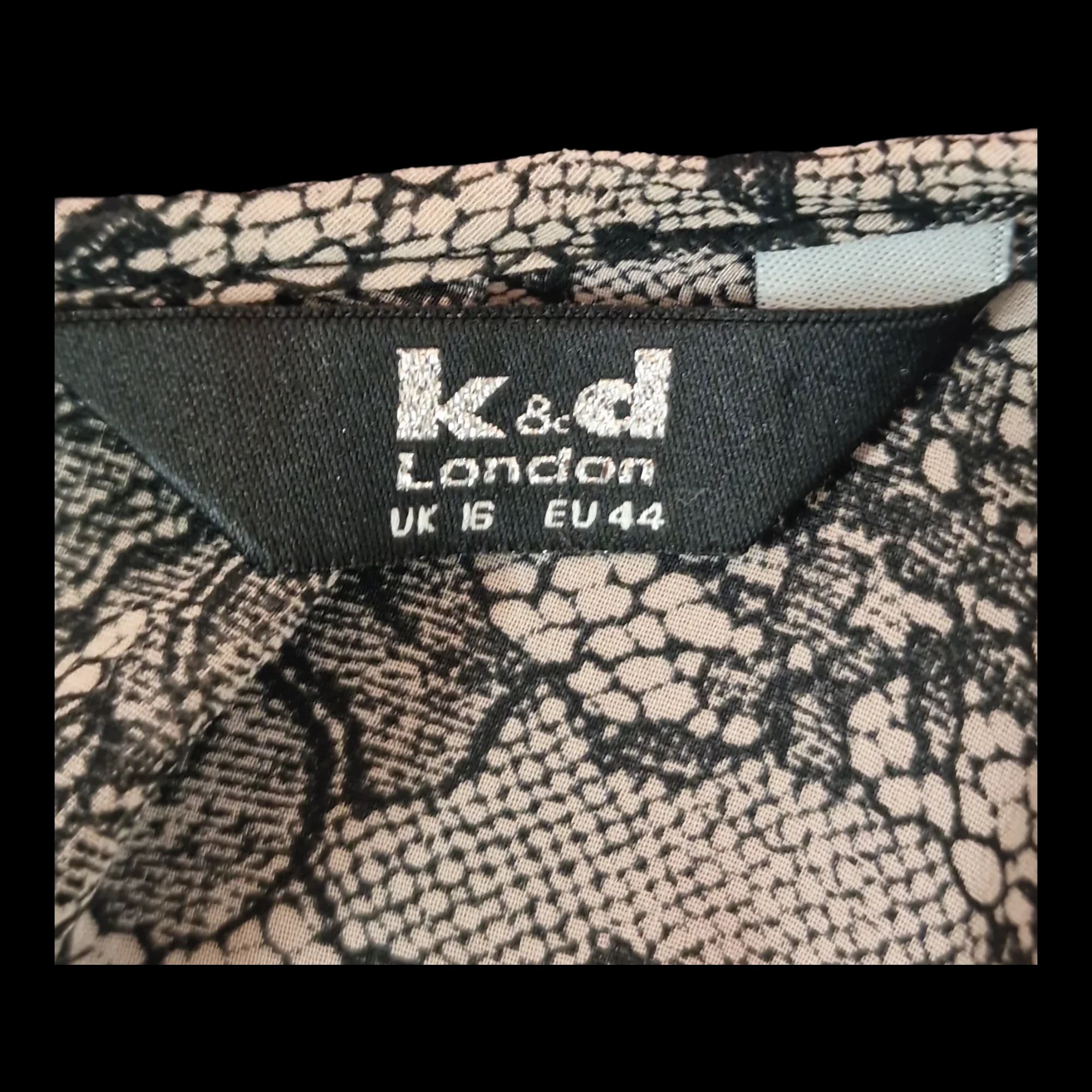 Womens K&D Black Pink Floral Top UK 16 - K & D - 4 - 837