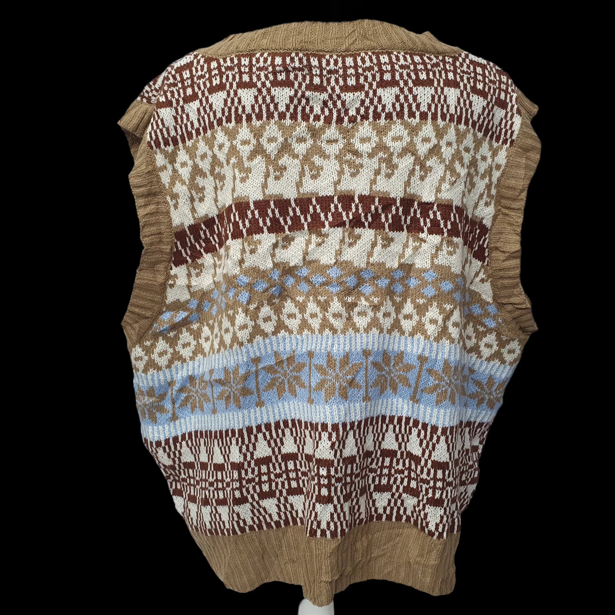 Womens Knitted Jumper Funky Pattern Knitwear 3XL Shein