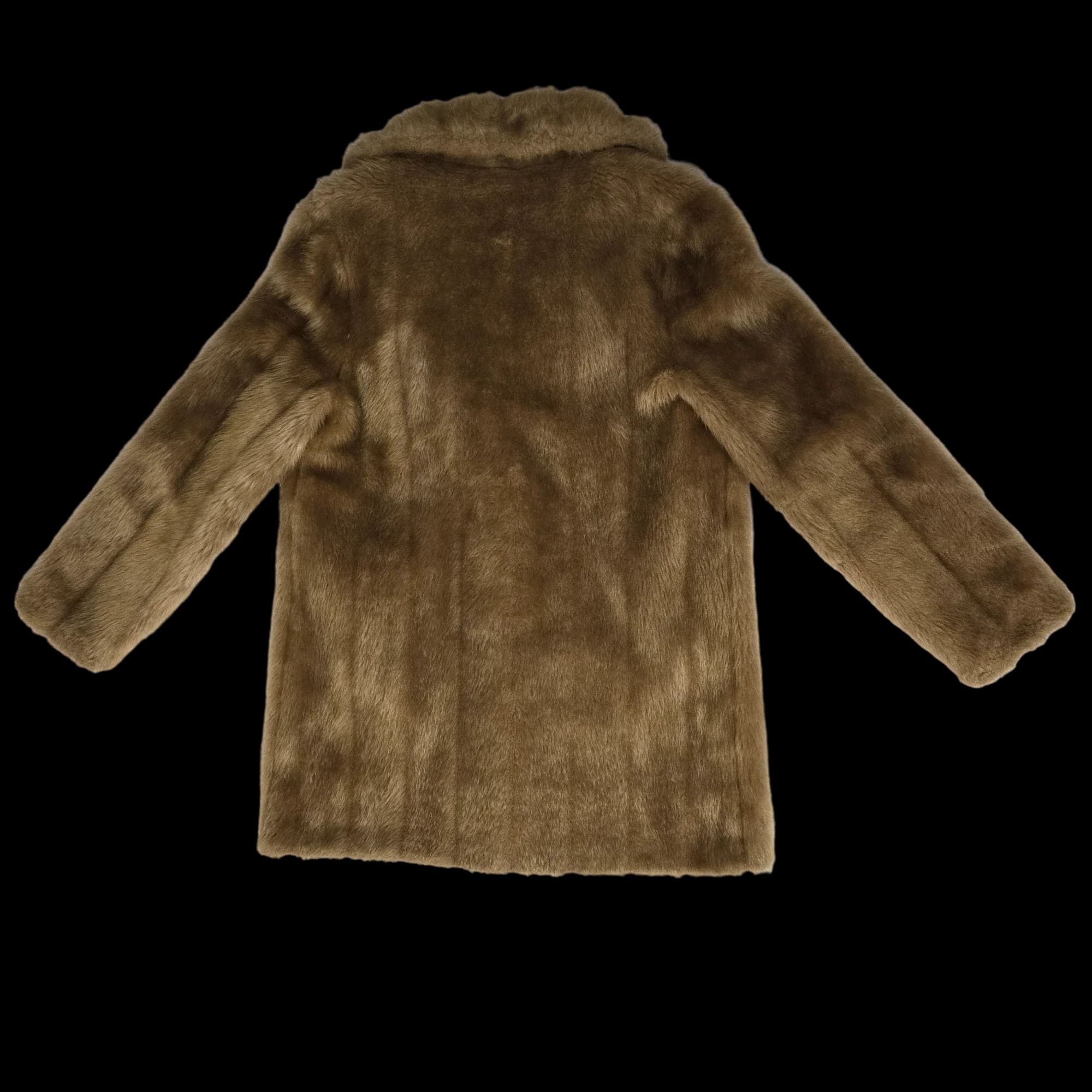 Womens Light Brown Faux Fur Coat UK 12 Vintage - Women’s