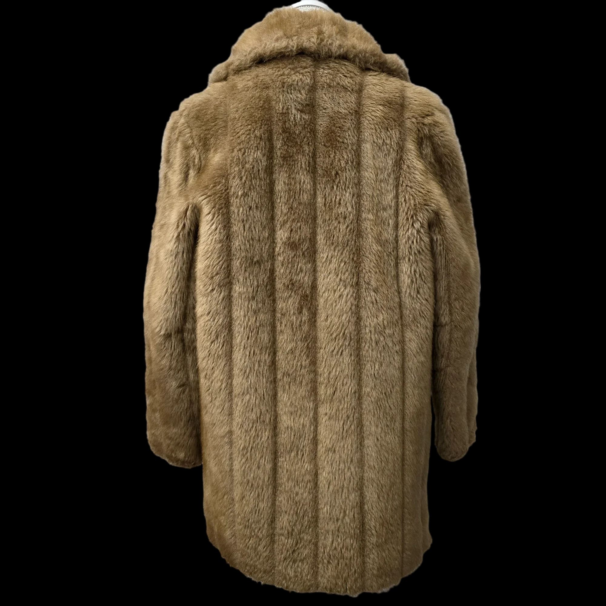 Womens Light Brown Faux Fur Coat UK 12 Vintage - Women’s