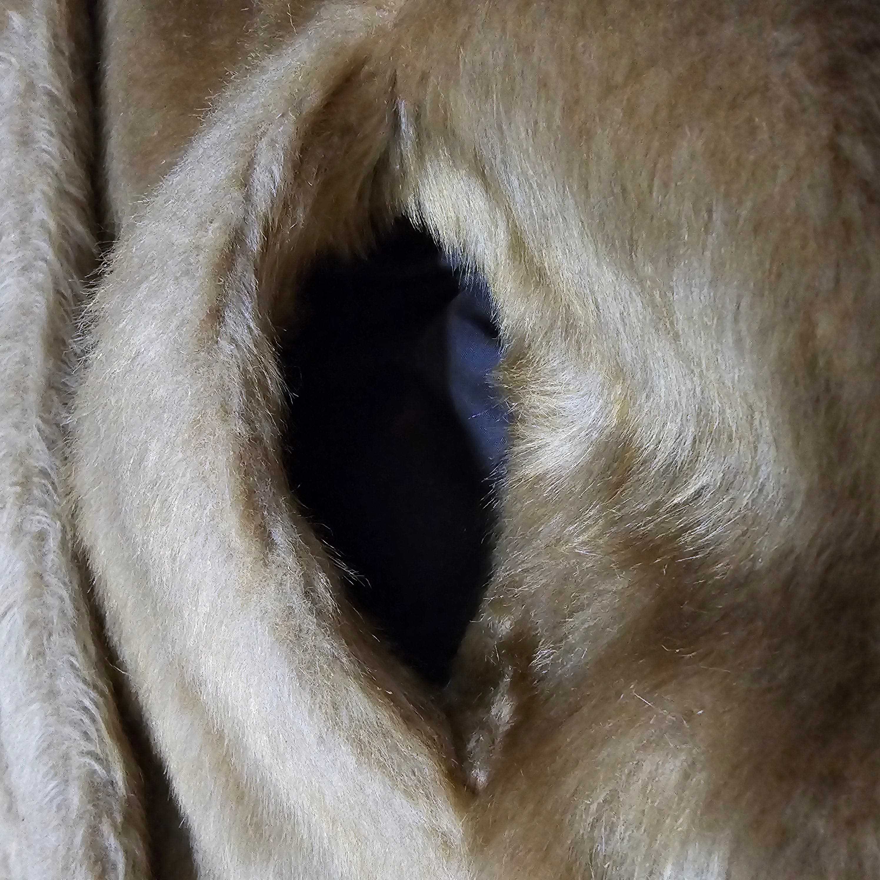 Womens Light Brown Faux Fur Coat UK 12 Vintage - Women’s