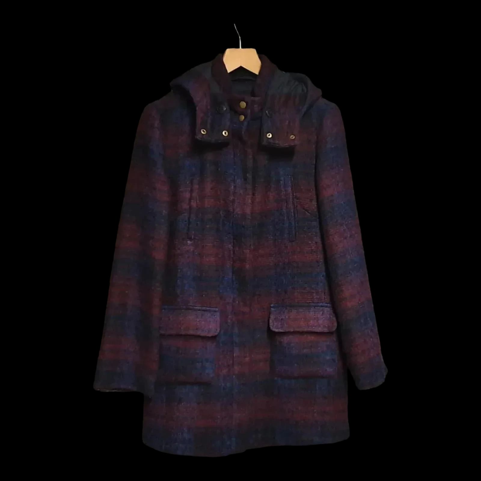 Womens M&S Indigo Multicoloured Cold Weather Coat UK Medium