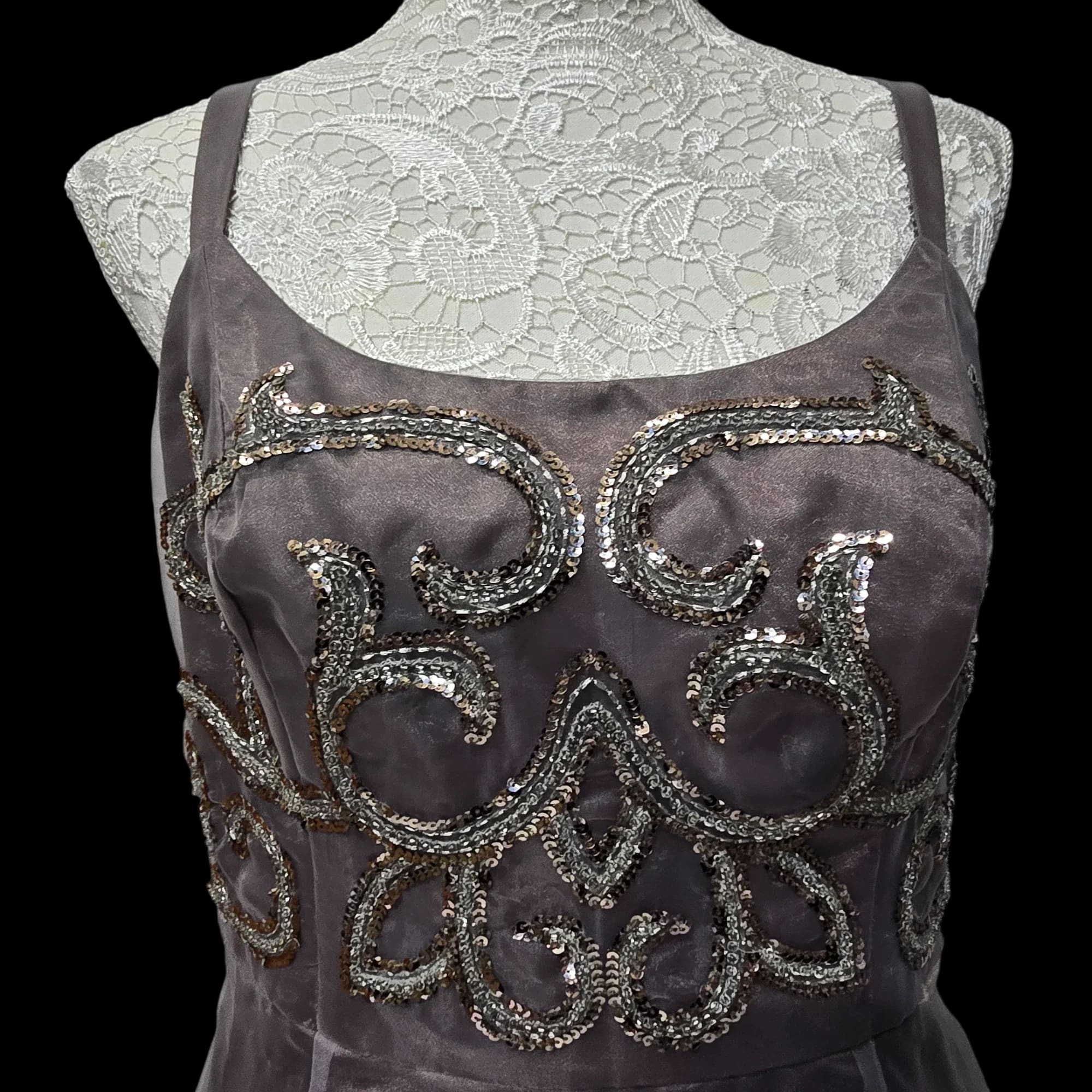 Womens M & Co Silver Party Dress UK 12 - Dresses - 3 - 3485