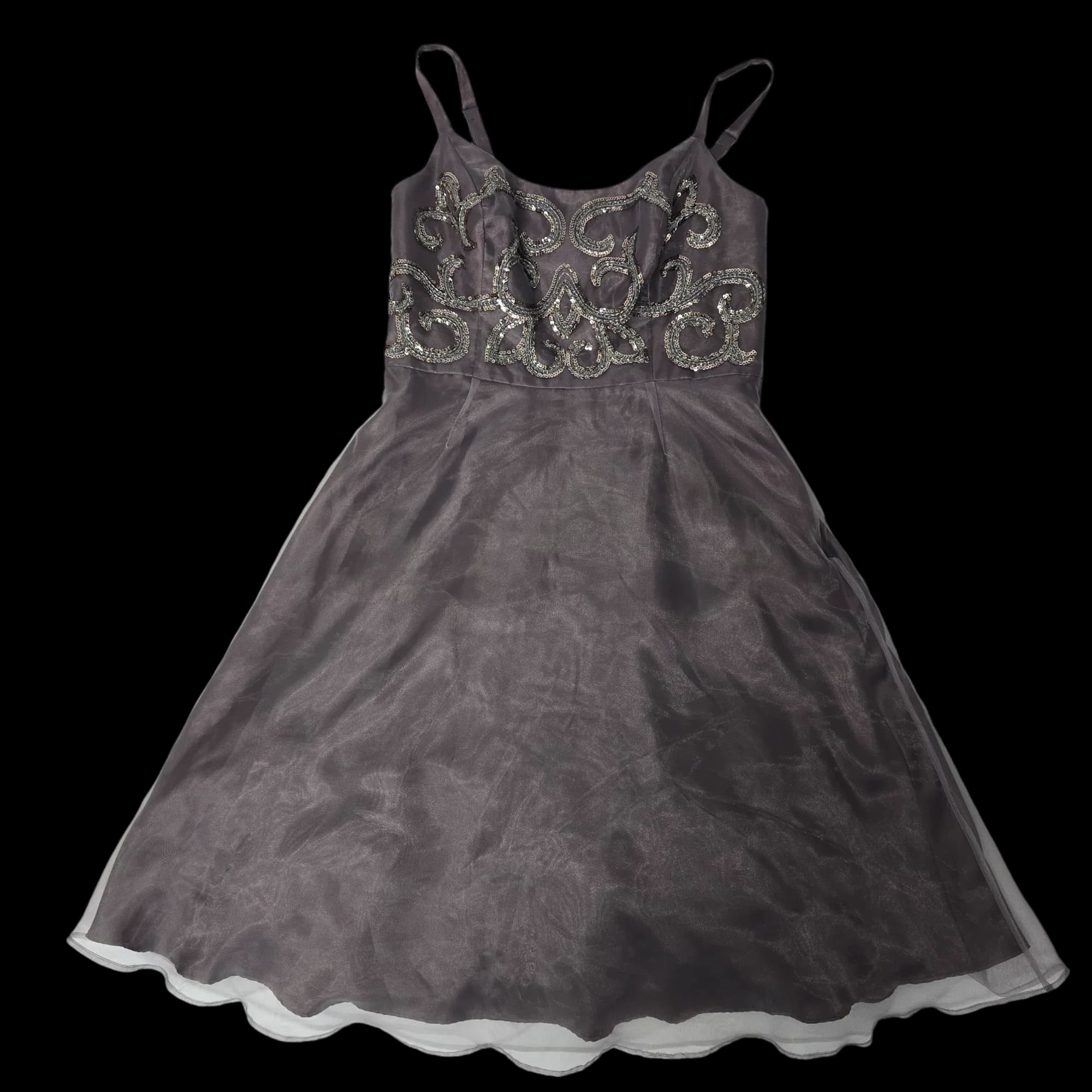 Womens M & Co Silver Party Dress UK 12 - Dresses - 5 - 3485