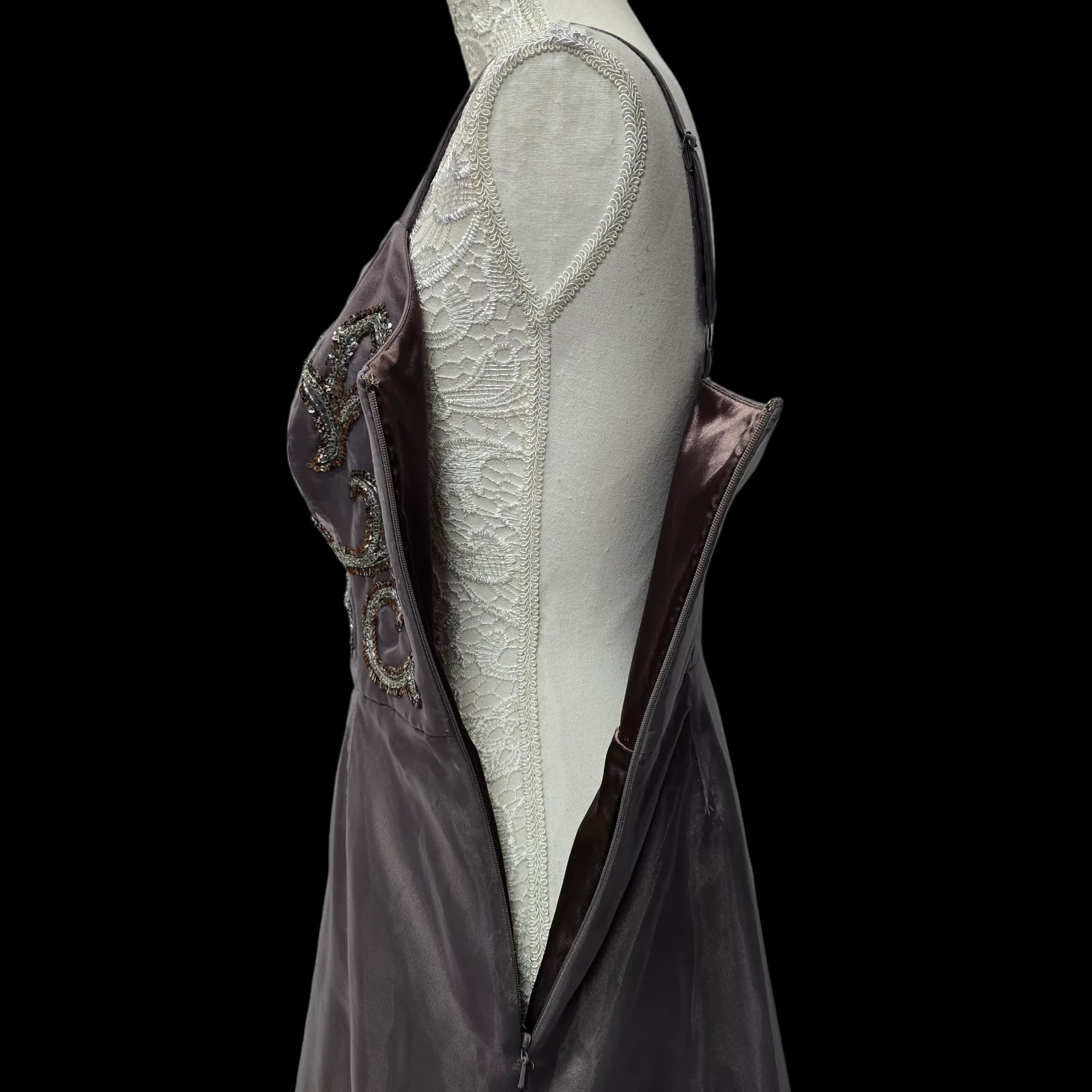 Womens M & Co Silver Party Dress UK 12 - Dresses - 7 - 3485