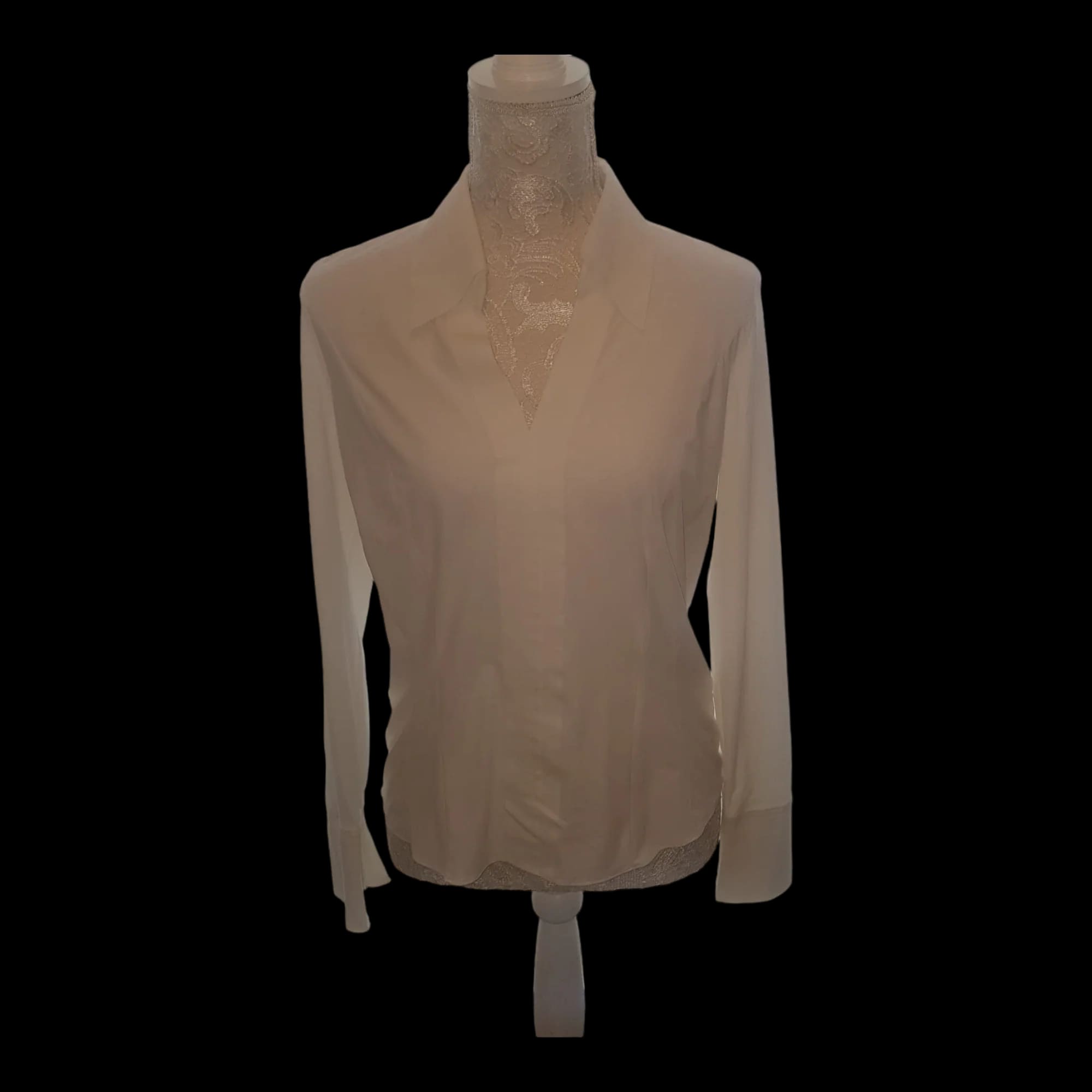 Womens Marks Spencer White Long Sleeve Blouse UK 16 - Top