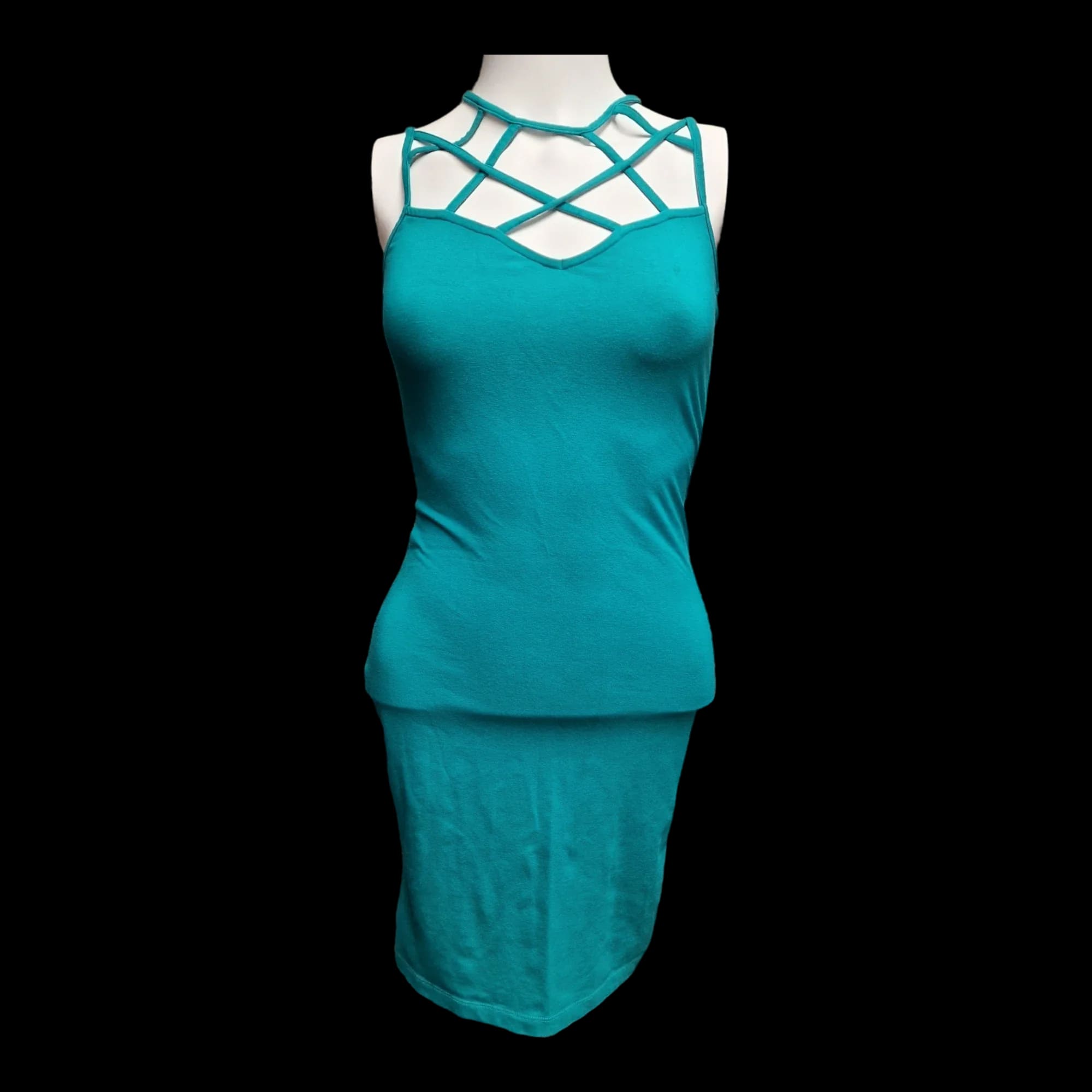 Womens Miss Selfridge Green Criss Cross Dress UK 8