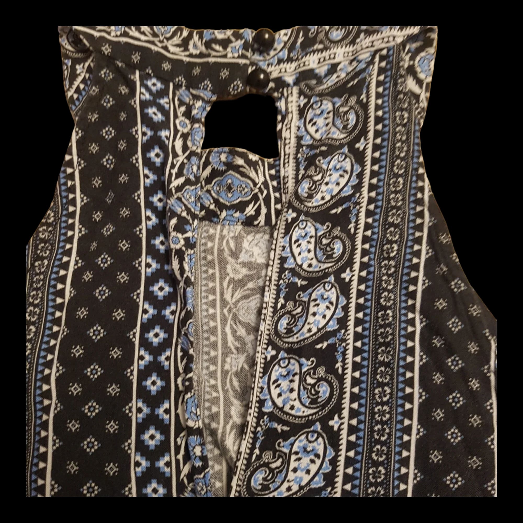 Womens Miss Selfridge (petites) Blue Patterned Halter Neck